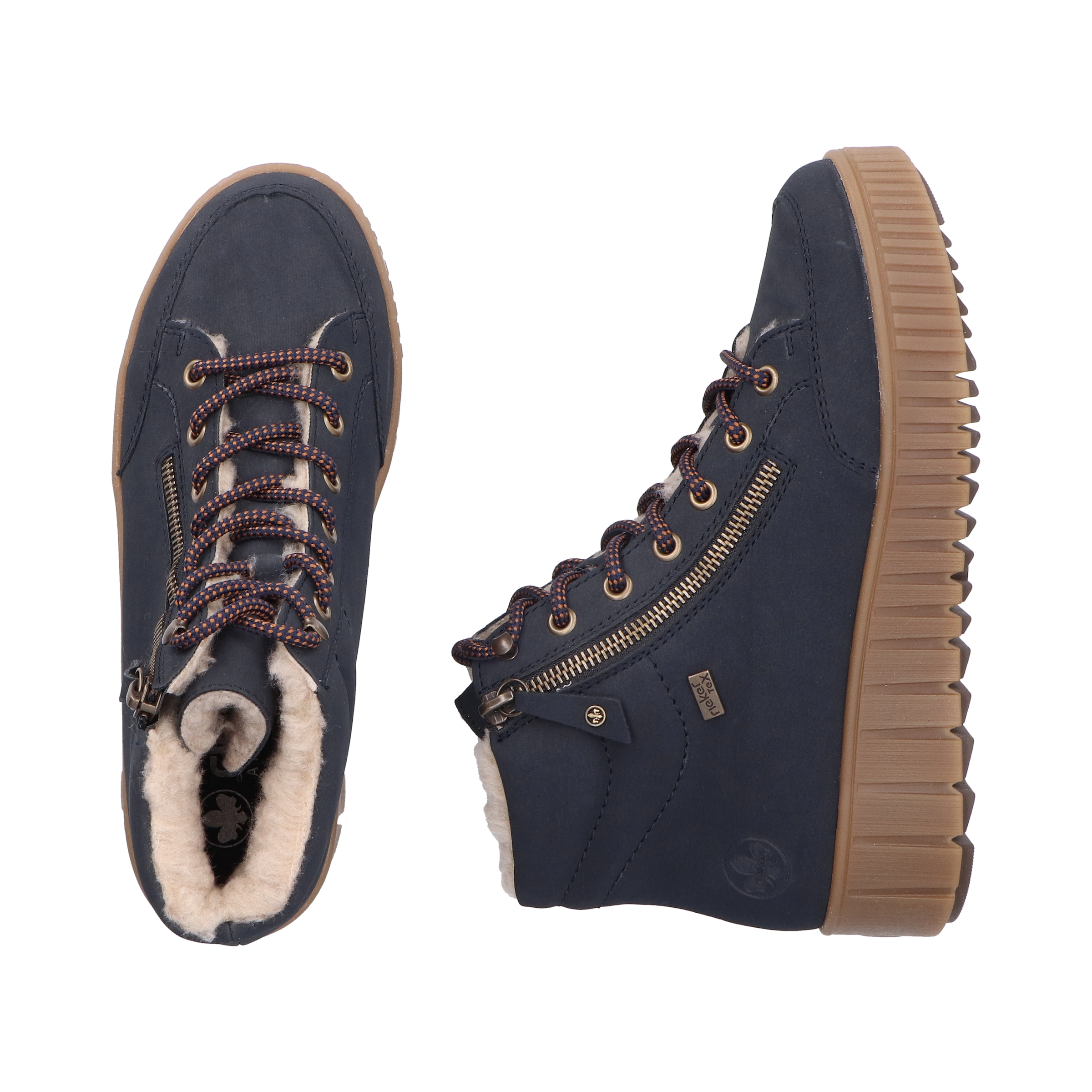 Rieker Winterboots, Plateaustiefelette, Schnürboots mit Warmfutter und TEX-Ausstattung