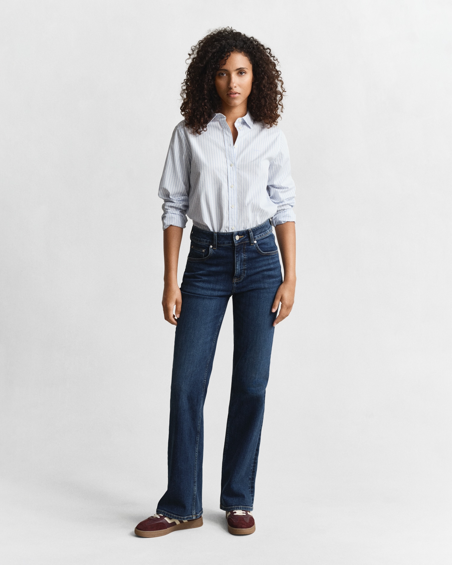 Gant Hemdbluse »REG POPLIN STRIPED SHIRT«, mit einer kleinen Logostickerei auf der Brust