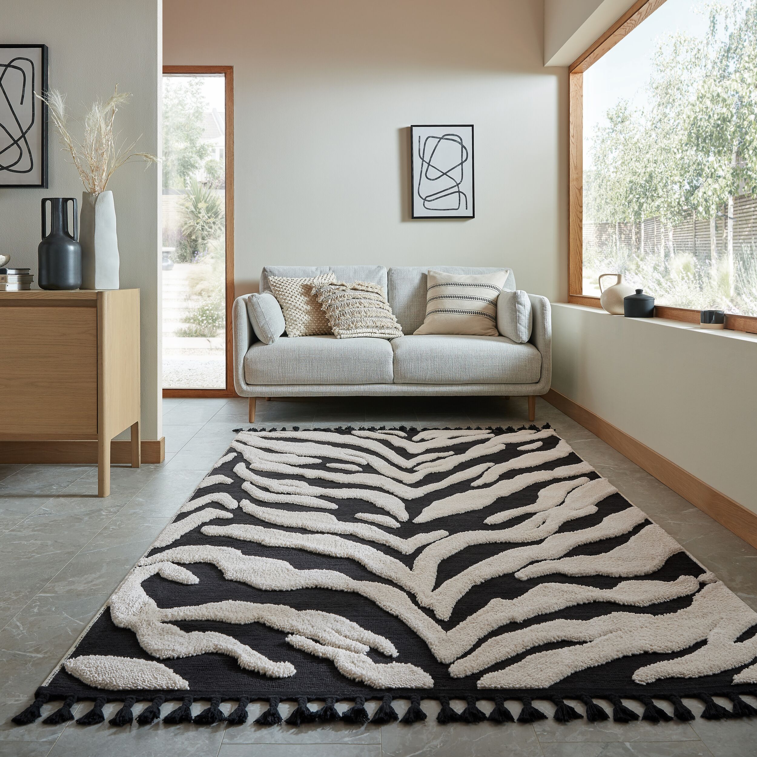 FLAIR RUGS Teppich "ESRA ZEBRA" rechteckig 20 mm Höhe