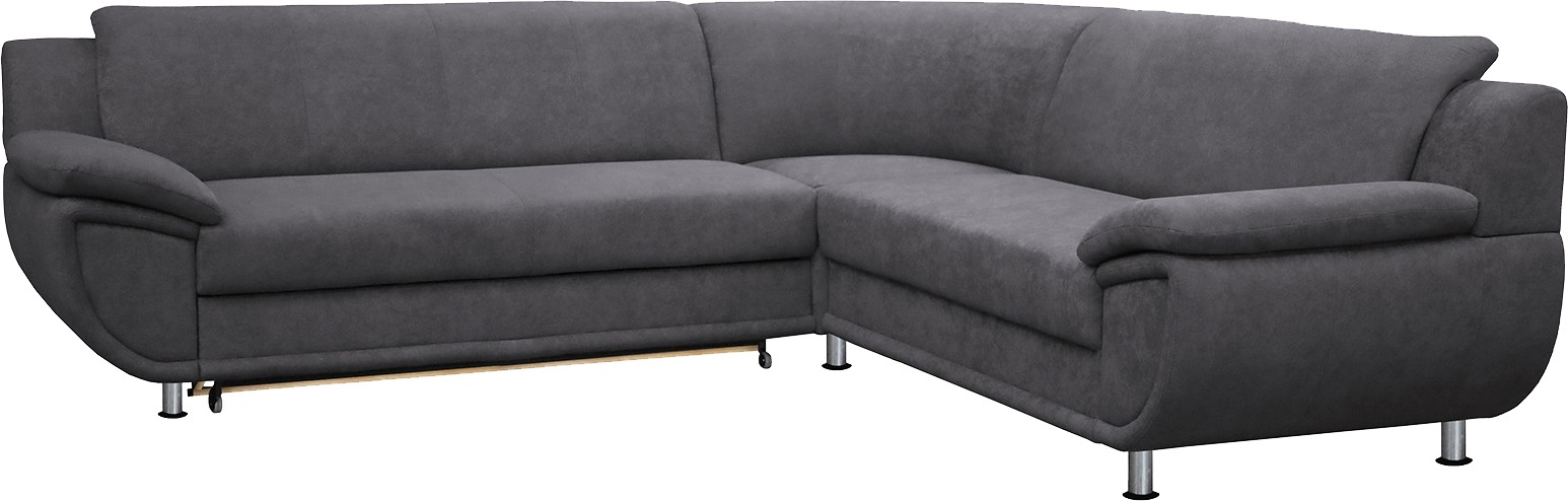 TRENDMANUFAKTUR Ecksofa »Rondo wahlweise mit Schlaffunktion, 267x247 cm (BxT), breite Armlehnen«, L-Form, wahlweise mit Federkern bestellbar, Füße chromfarben