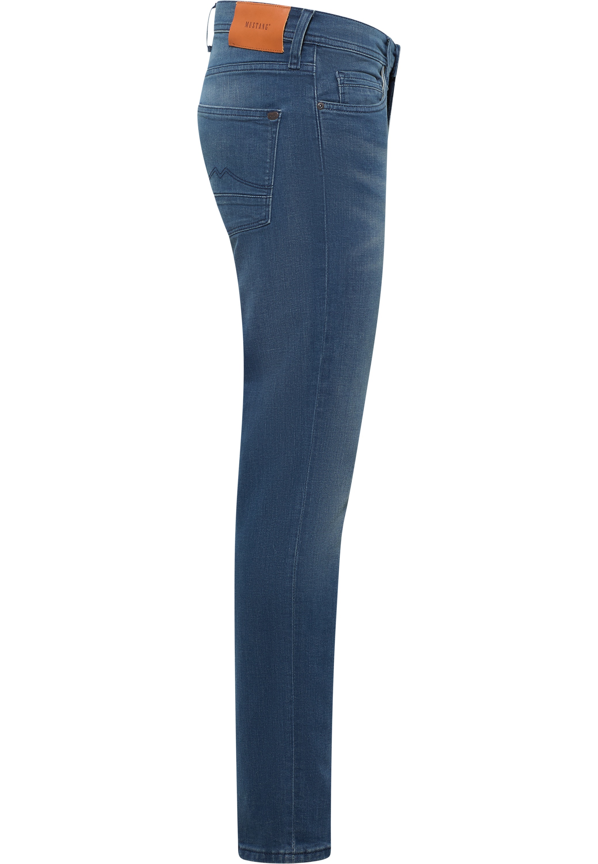 Slim-fit-Jeans MUSTANG "Herren Style Vegas Slim", Herren, Gr. 35, Länge 32, blau (783 mittelblau), Denim/Jeans, 94% Baumwolle, 4% Elastomultiester, 2% Elasthan, unifarben, slim fit, Jeans Slim-fit-Jeans 3