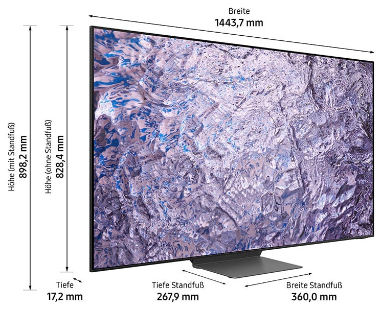 Samsung LED-Fernseher, 163 cm/65 Zoll, 8K, Smart-TV, Neo Quantum HDR 8K Plus, Neural Quantum Prozessor 8K, Gaming Hub