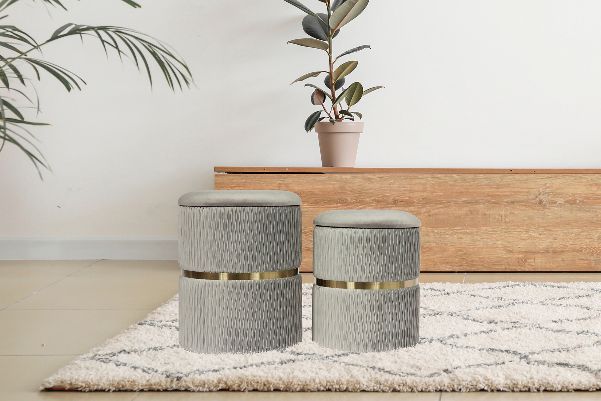 Kayoom Sitzhocker "Hocker Milas 2er-Set, Praktischer und versteckter Staura günstig online kaufen