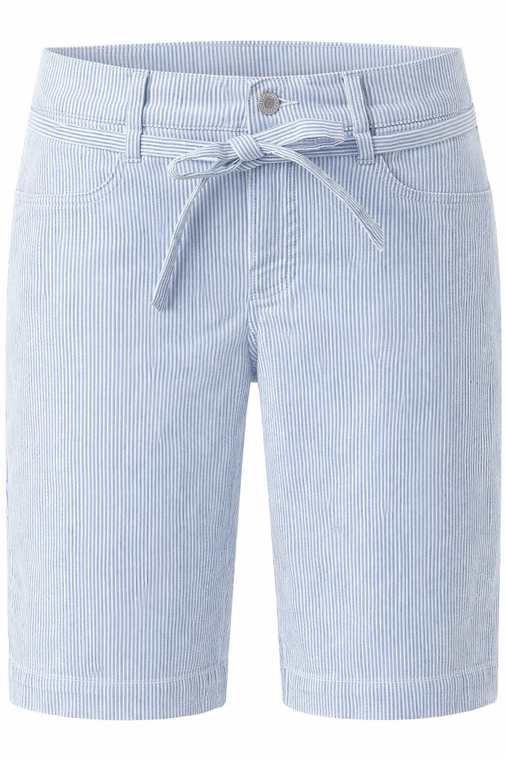 ANGELS Jeansbermudas "LIA CITY" mit leichtem Streifen-Dessin, Stretch, Wide-Leg