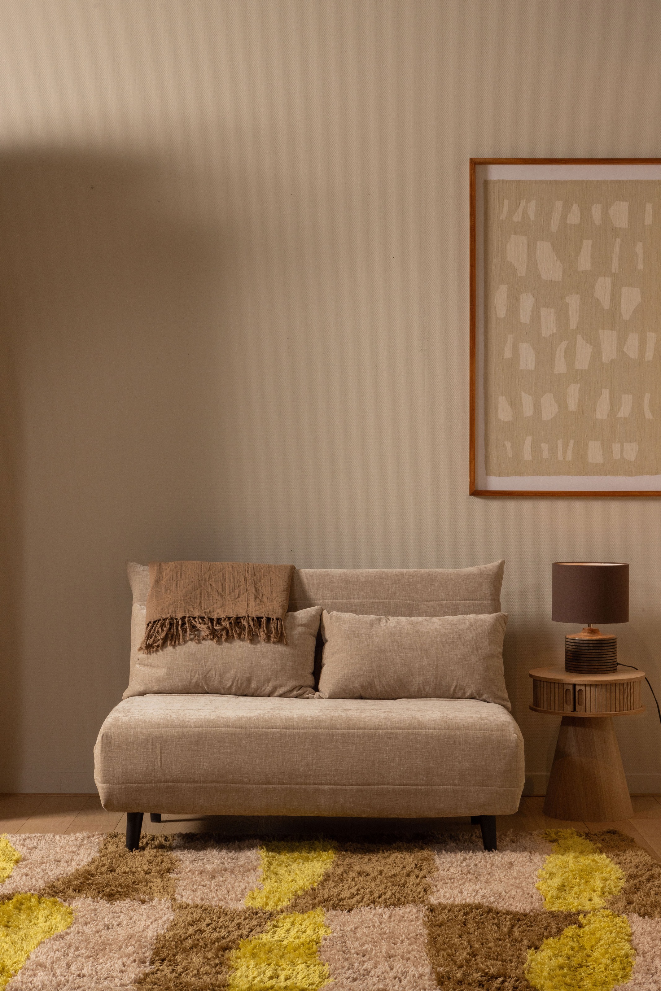 WOOOD Schlafsofa "Xem Chenille-Bezug gewebt mit Schlaffunktion, H 80 x B 122 x D 92 cm" Liegefläche 188 cm, Tragkraft 140 kg, Maximale Verschleißfestigkeit
