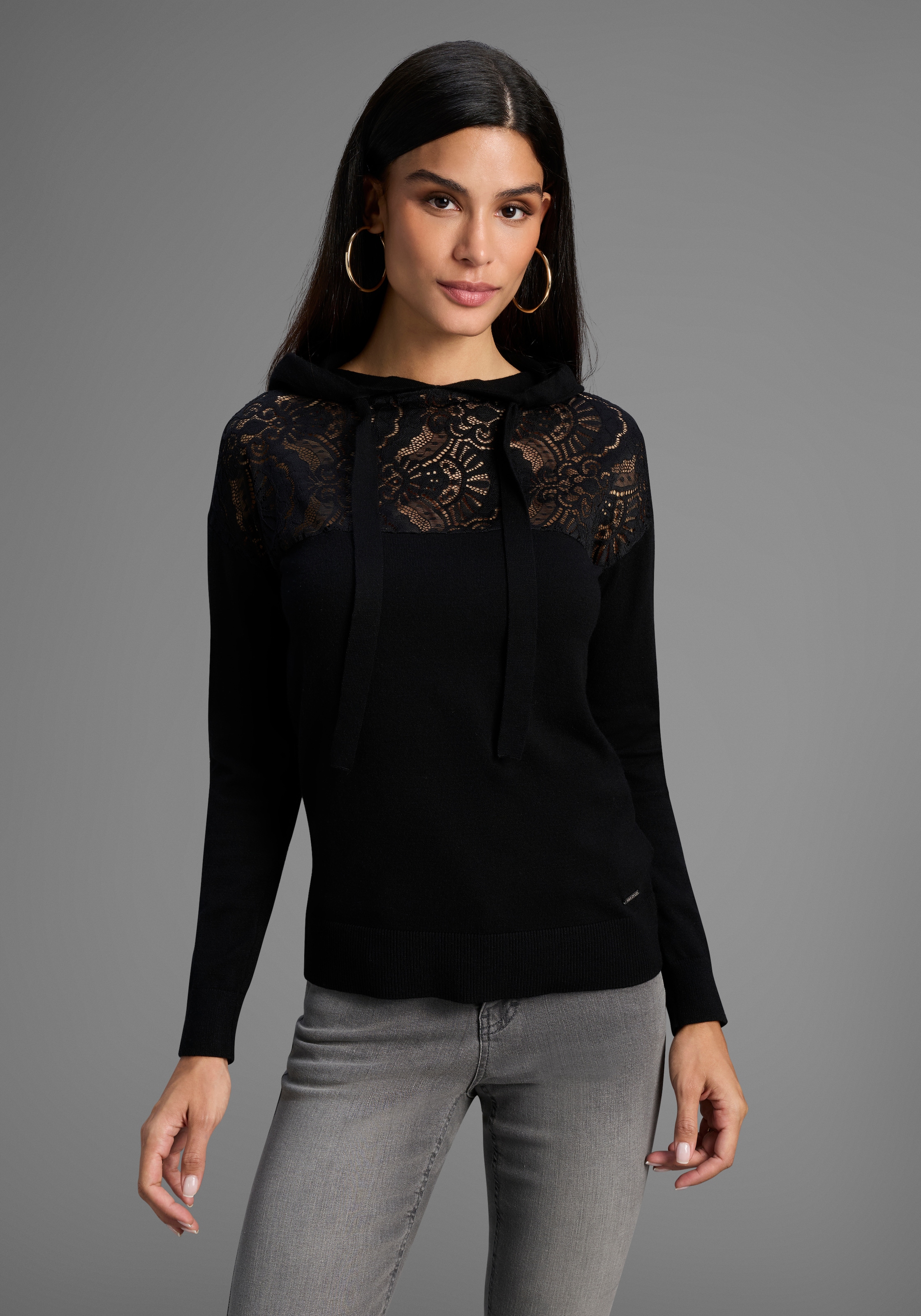 Laura Scott Kapuzenpullover, mit Spitze - NEUE KOLLEKTION günstig online kaufen