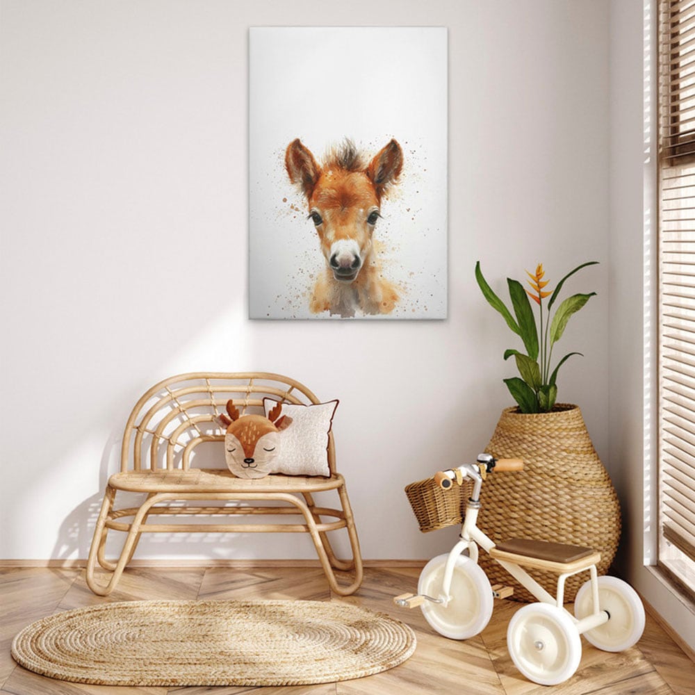 A.S. Création Leinwandbild "Foal - Wandbild Weiß Braun Beige Keilrahmen Kun günstig online kaufen