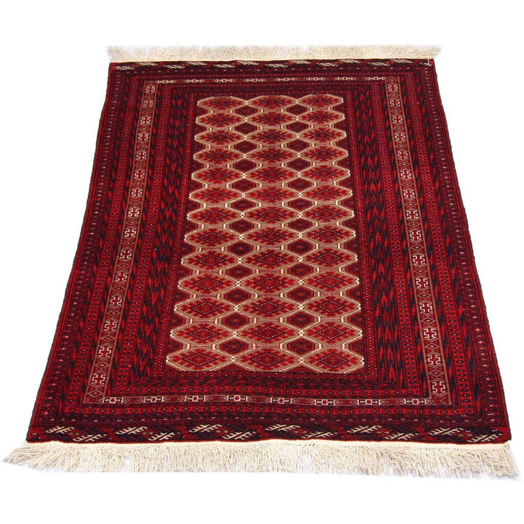 morgenland Wollteppich »Afghan Teppich handgeknüpft rot«, rechteckig