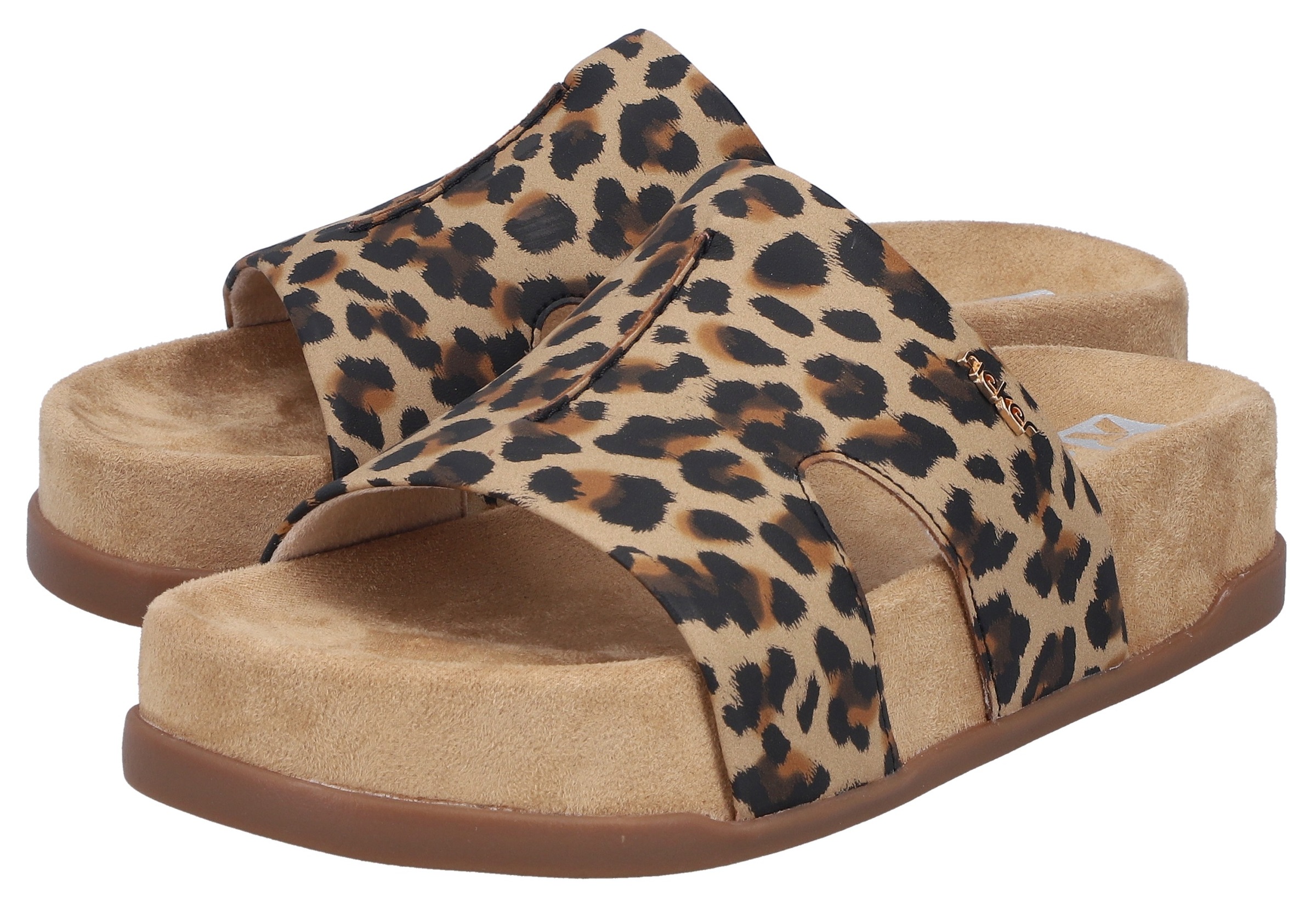 Rieker Pantolette  Sommerschuh, Strandschuh, Urlaubsschuh in Leo-Optik