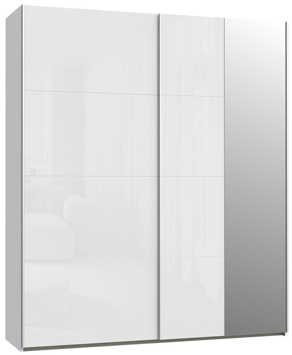 FORTE Schwebetürenschrank »Fittio. Made in Europe, 2 Schiebetüren, modernes Design«, Höhe 2,35 mtr, stehende Montage, Spiegel