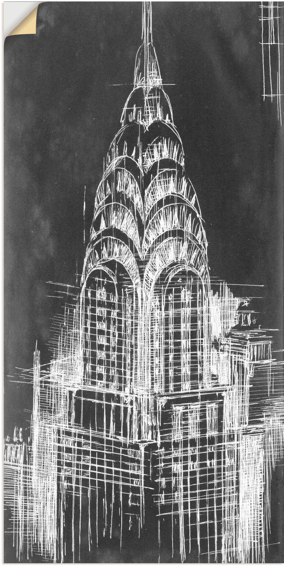 Artland Wandfolie "Chrysler Entwurf", Gebäude, (1 St.), selbstklebend