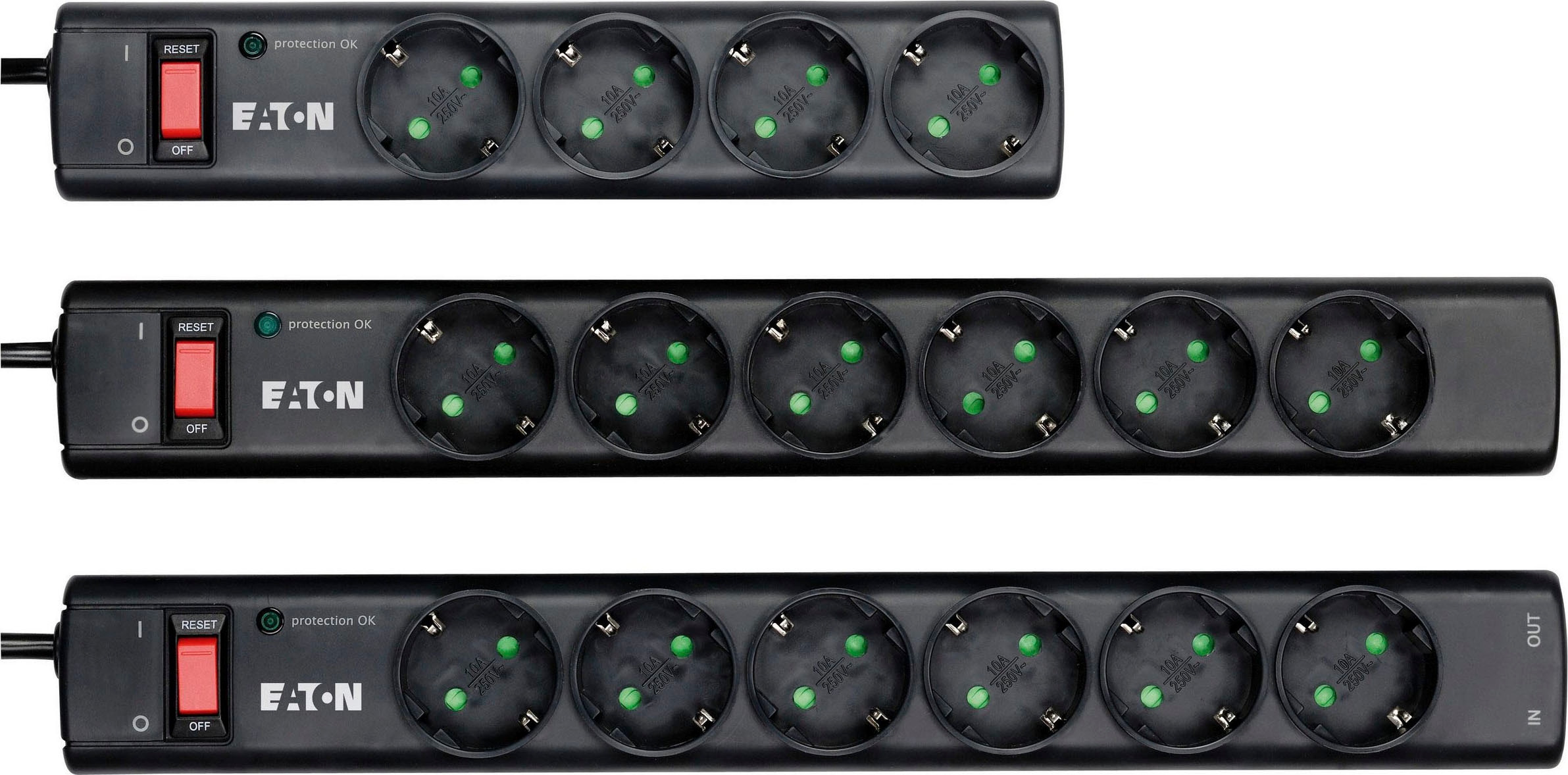 EATON Steckdosenleiste »PS4D«, 4-fach, (LED-Statusanzeige Kabellänge 1 m)