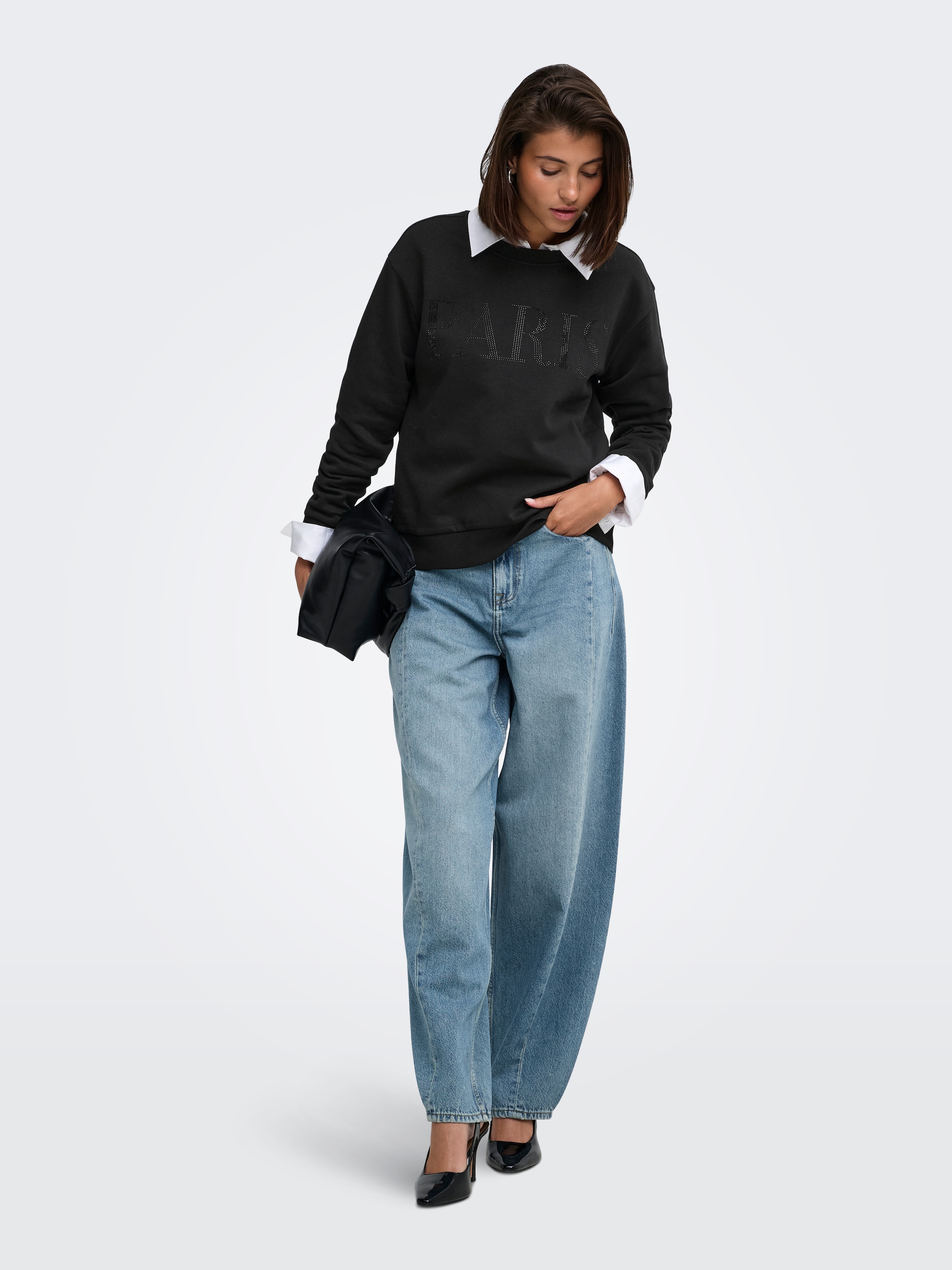 JDY Sweatshirt »JDYPARIS L/S EMB SWEAT JRS NOOS«, Baumwollmischung, regular fit
