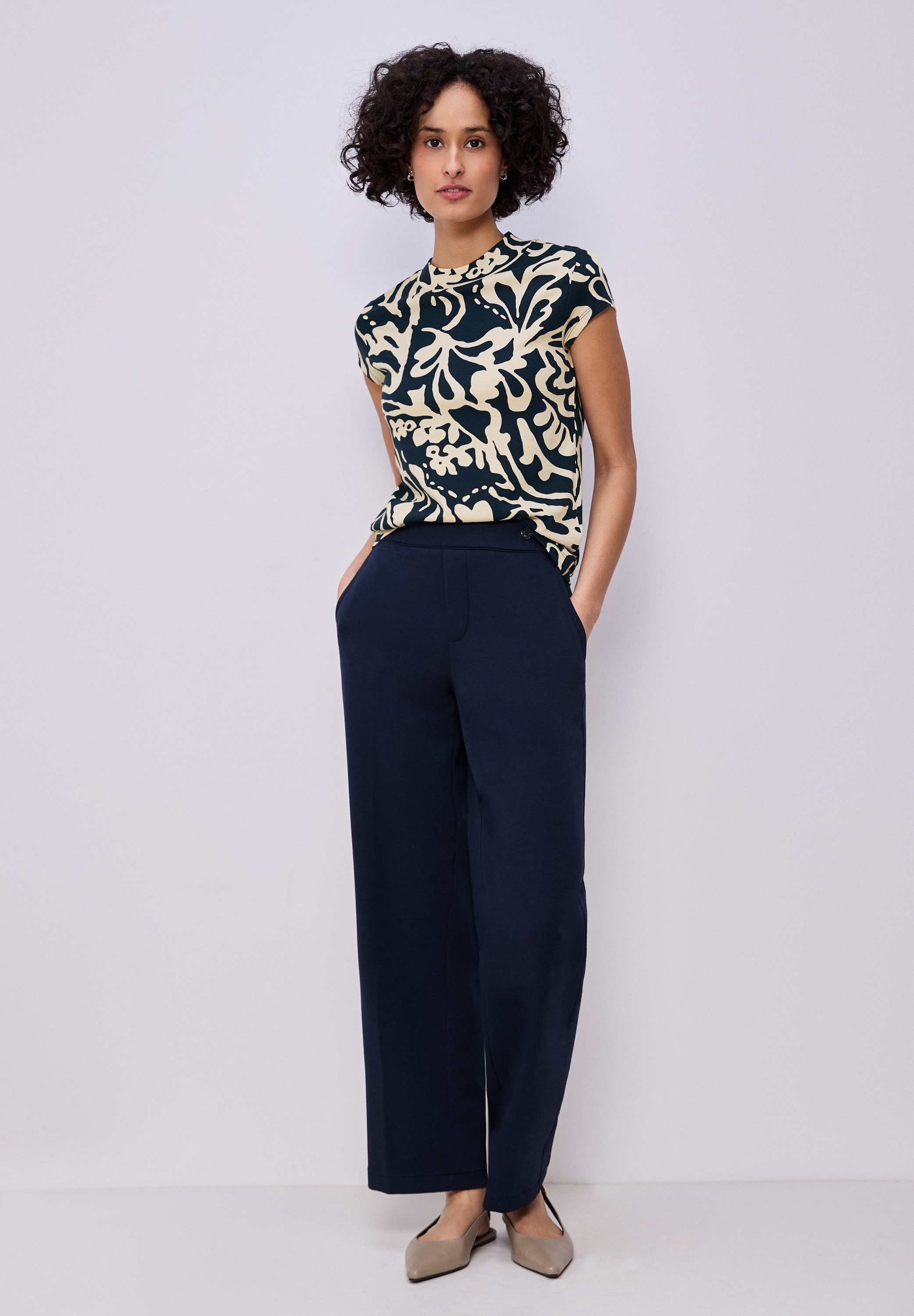 STREET ONE Stehkragenshirt Jersey