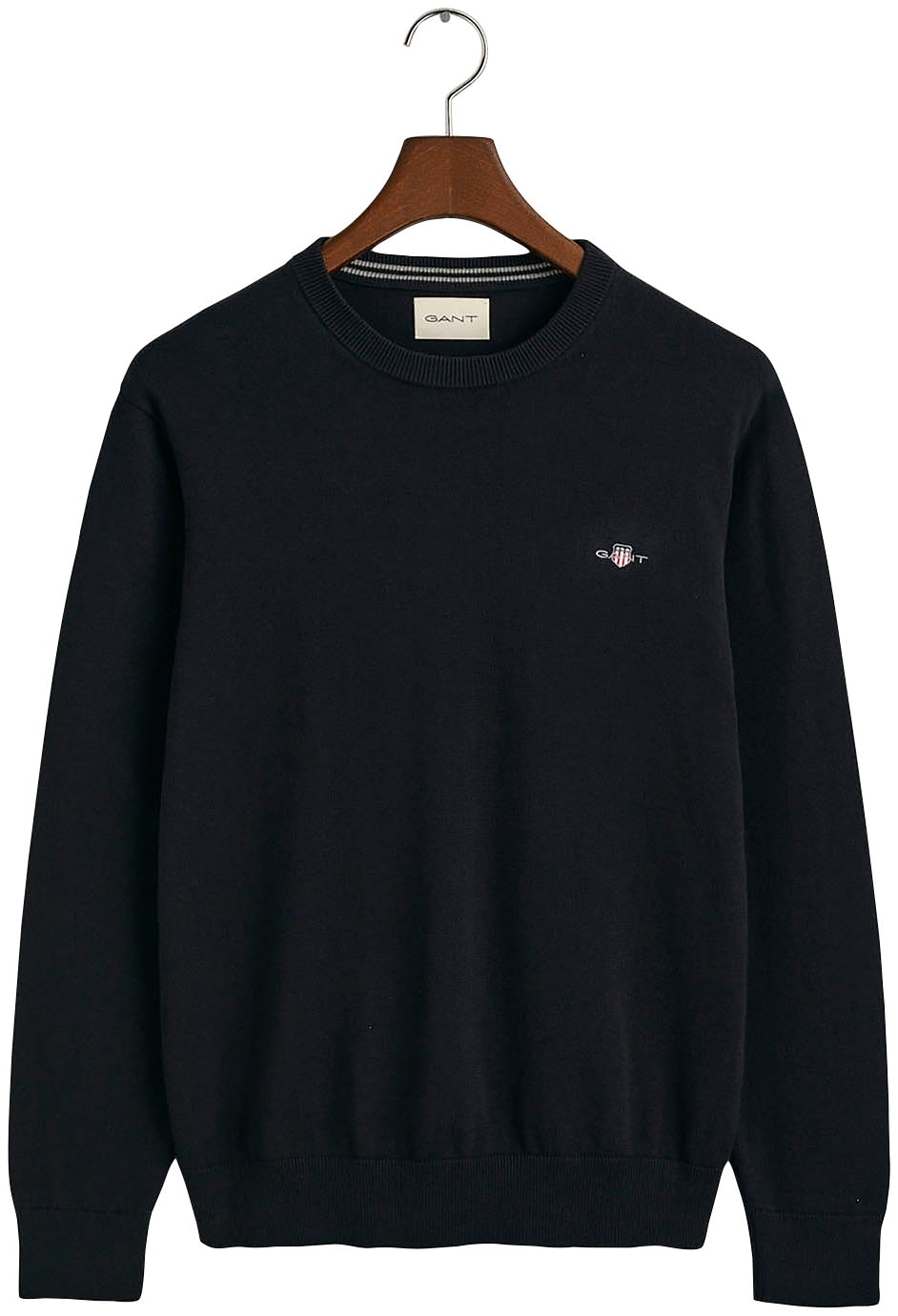 Gant Rundhalspullover »CLASSIC COTTON C-NECK«, Premium Strickpullver aus weicher 100% Baumwolle, Übergangspullover