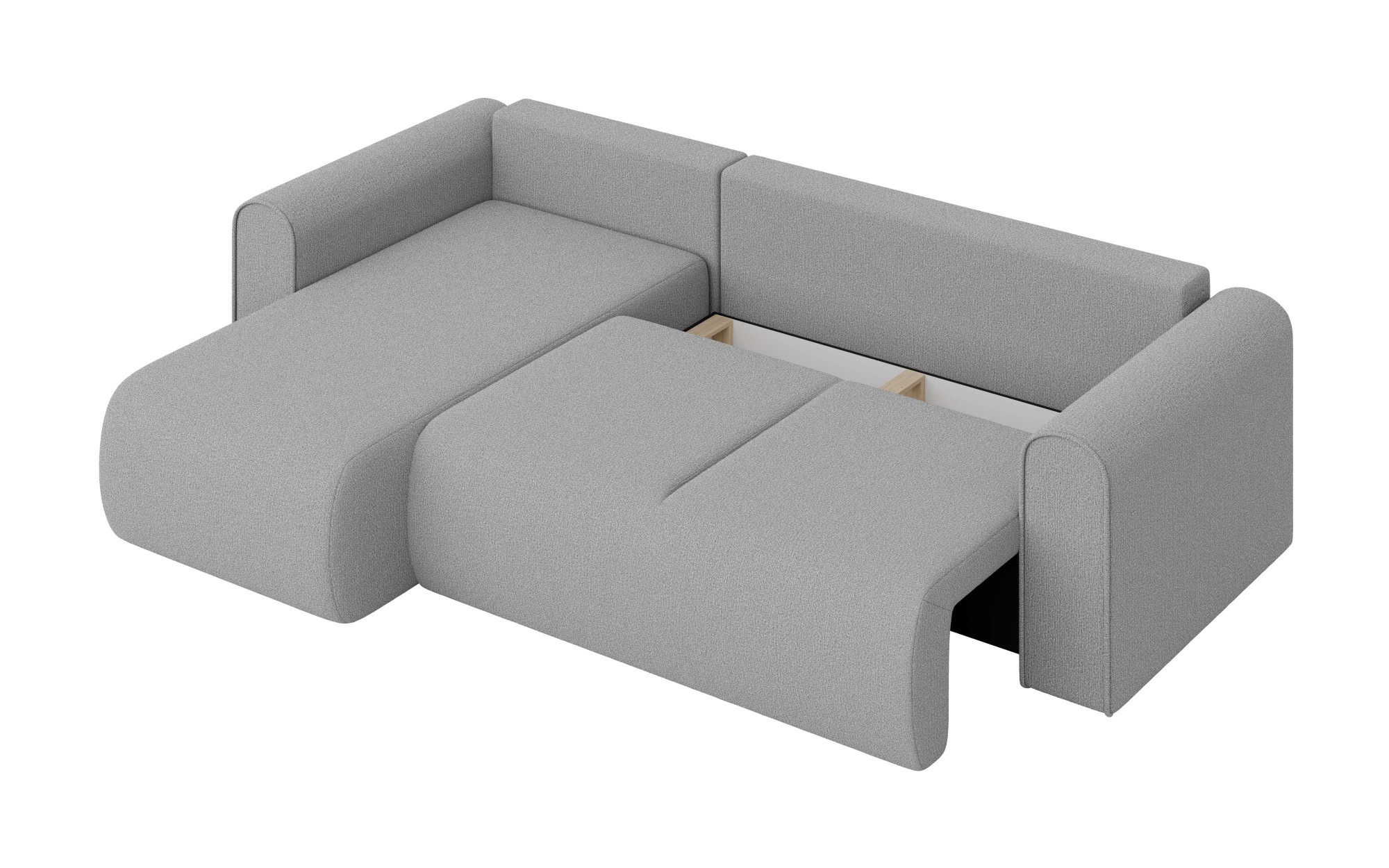 INOSIGN Ecksofa »Zacharia wahlweise Schlafsofa mit Bettkasten, B/T/H 250/166/86 cm«, L-Form mit Wellenunterfederung, Recamiere beidseitig montierbar