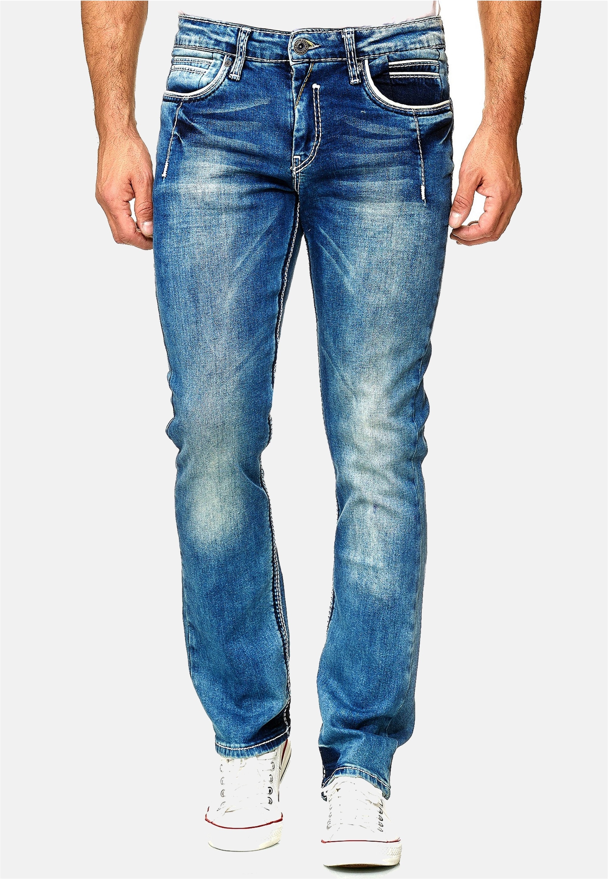 Rusty Neal Straight-Jeans "NEW YORK 29" im modernen Used-Look