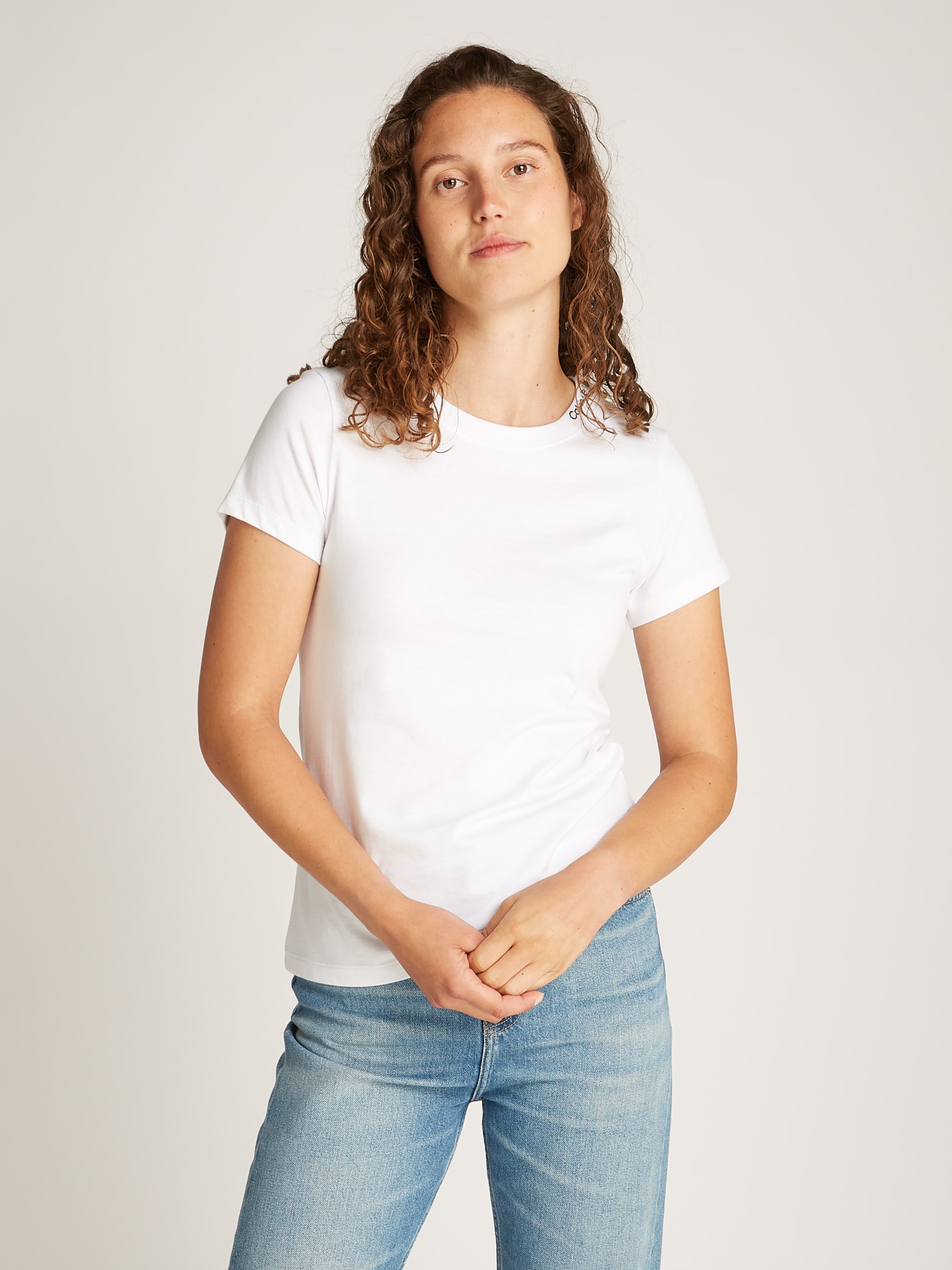 Calvin Klein Jeans T-Shirt "LOGO ELASTIC T-SHIRT" mit Logostickerei günstig online kaufen