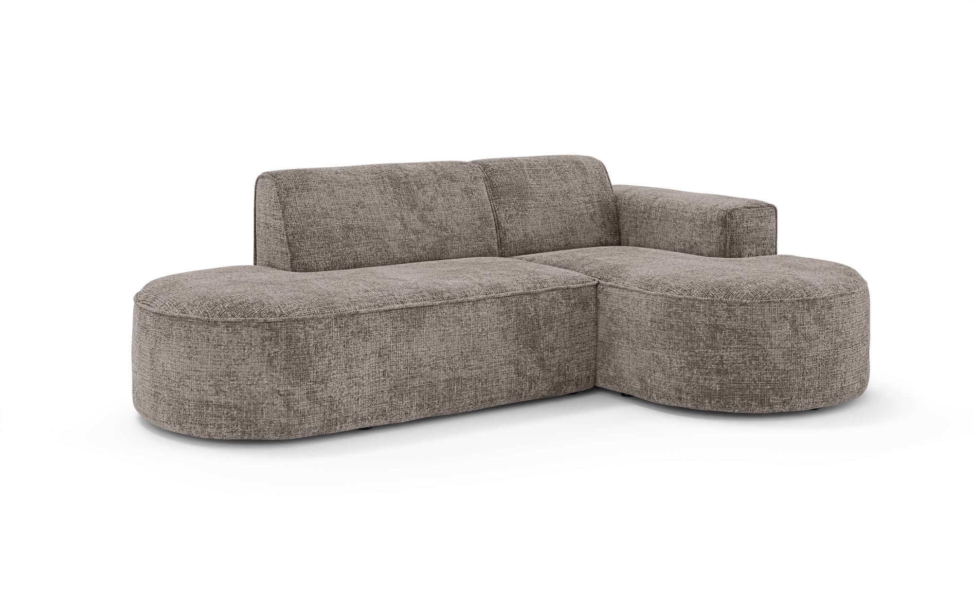 OTTO home Ecksofa »ADELLA Design-Sofa mit Recamiere rechts/links, 248/159/76 cm«, L-Form mit Wellenunterfederung, runde Form, auch in Cord