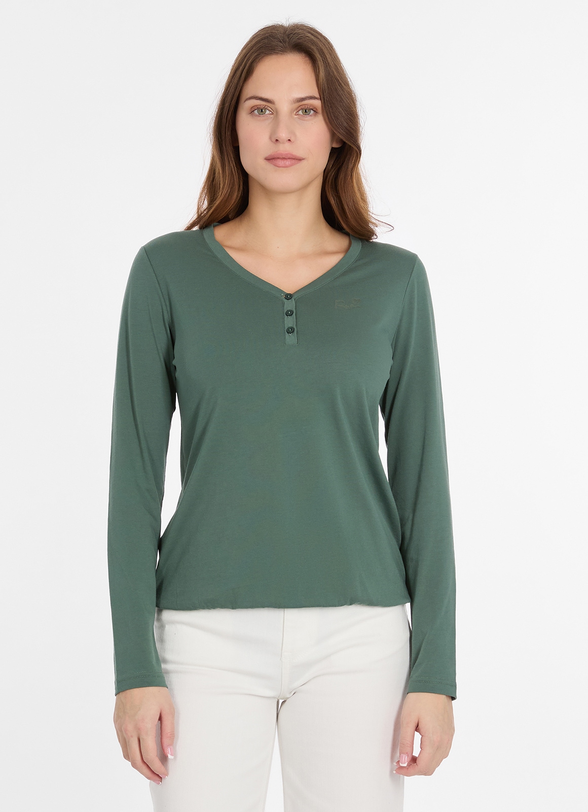 Ragwear Langarmshirt "PINKKI" mit kurzer Knopfleiste günstig online kaufen