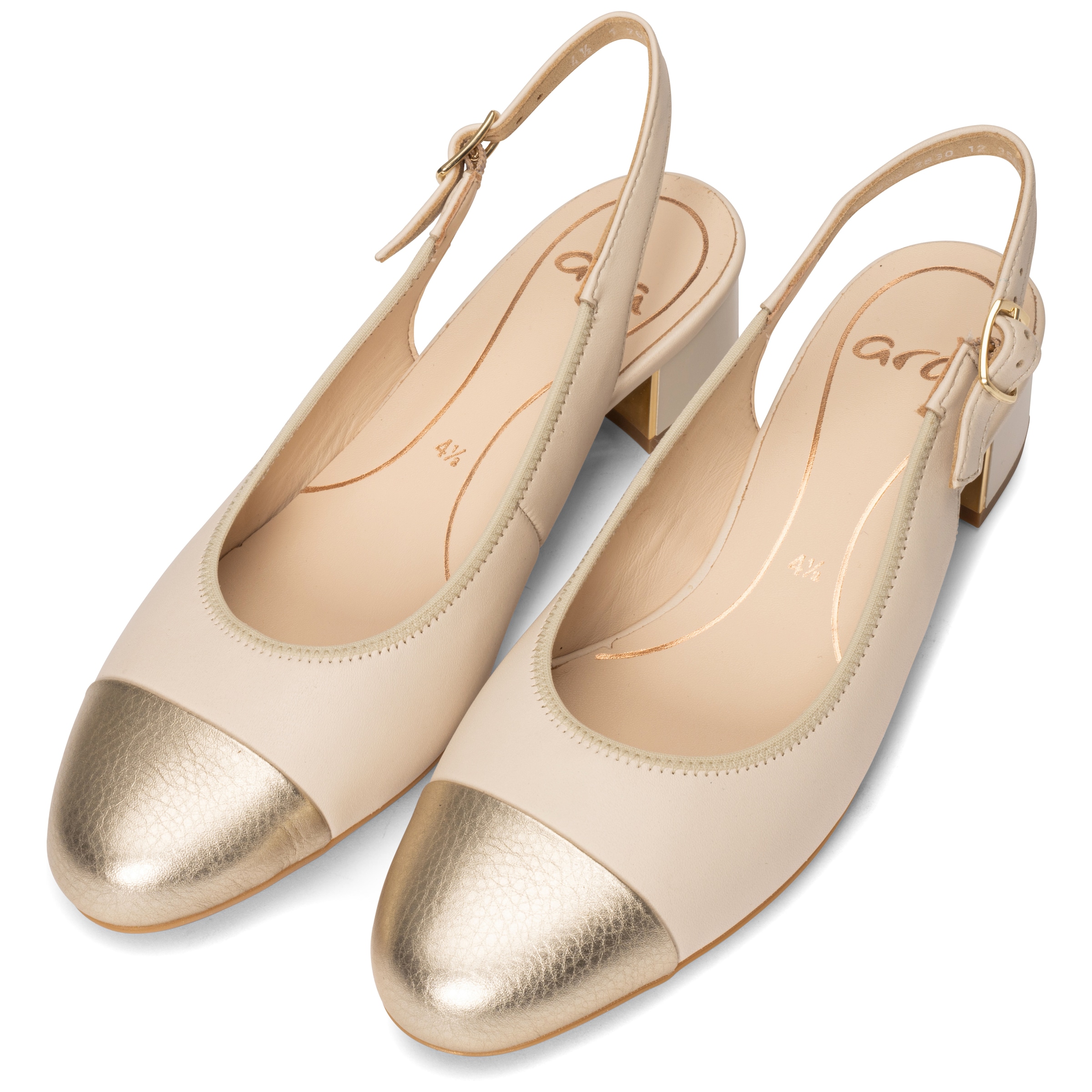 Ara Slingpumps "NIZZA" Blockabsatz, Festtagsschuh, Abendschuh, Kontrastbesatz