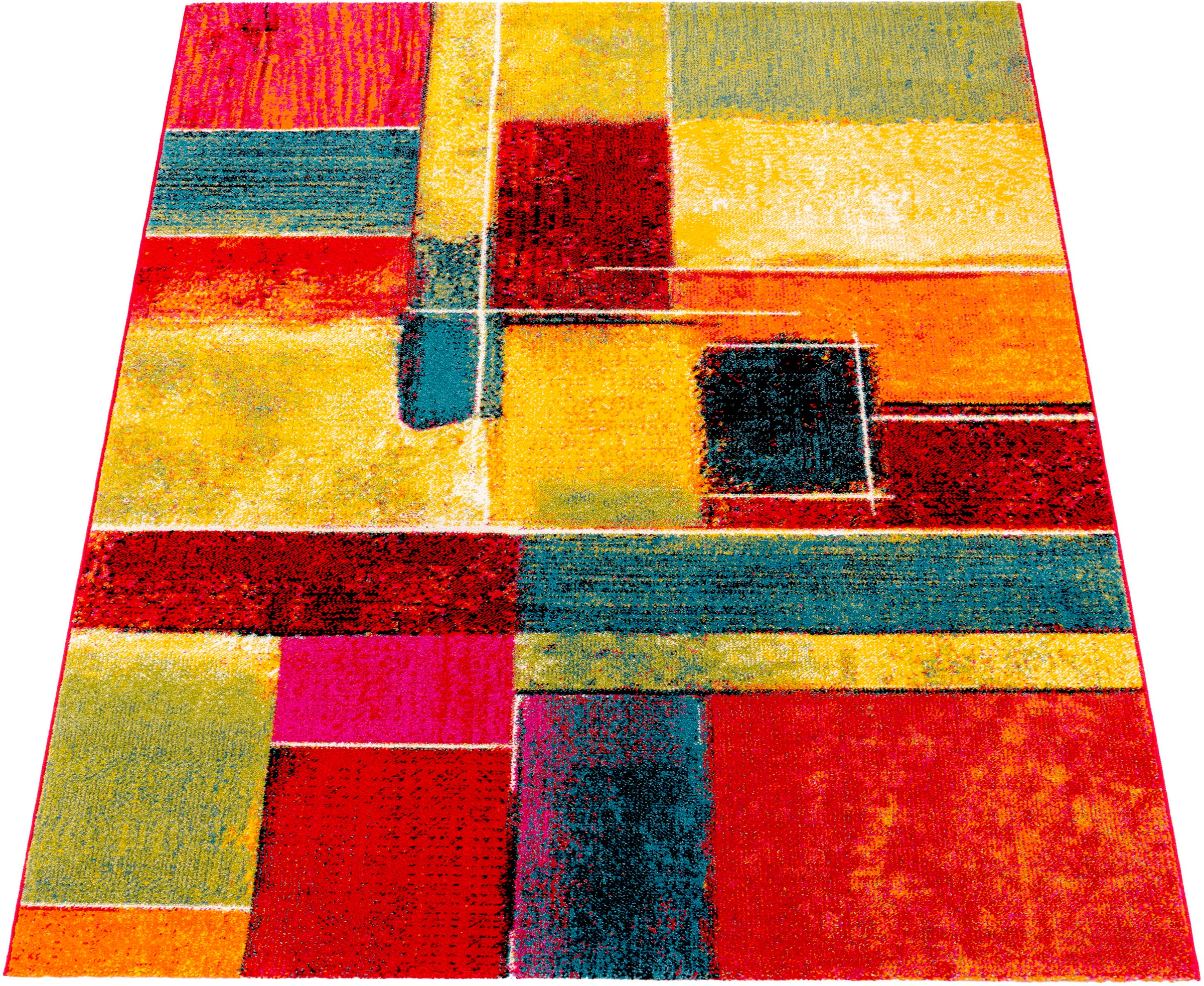 Paco Home Teppich »Canvas 783«, rechteckig, Kurzflor, modernes Patchwork  Design | BAUR