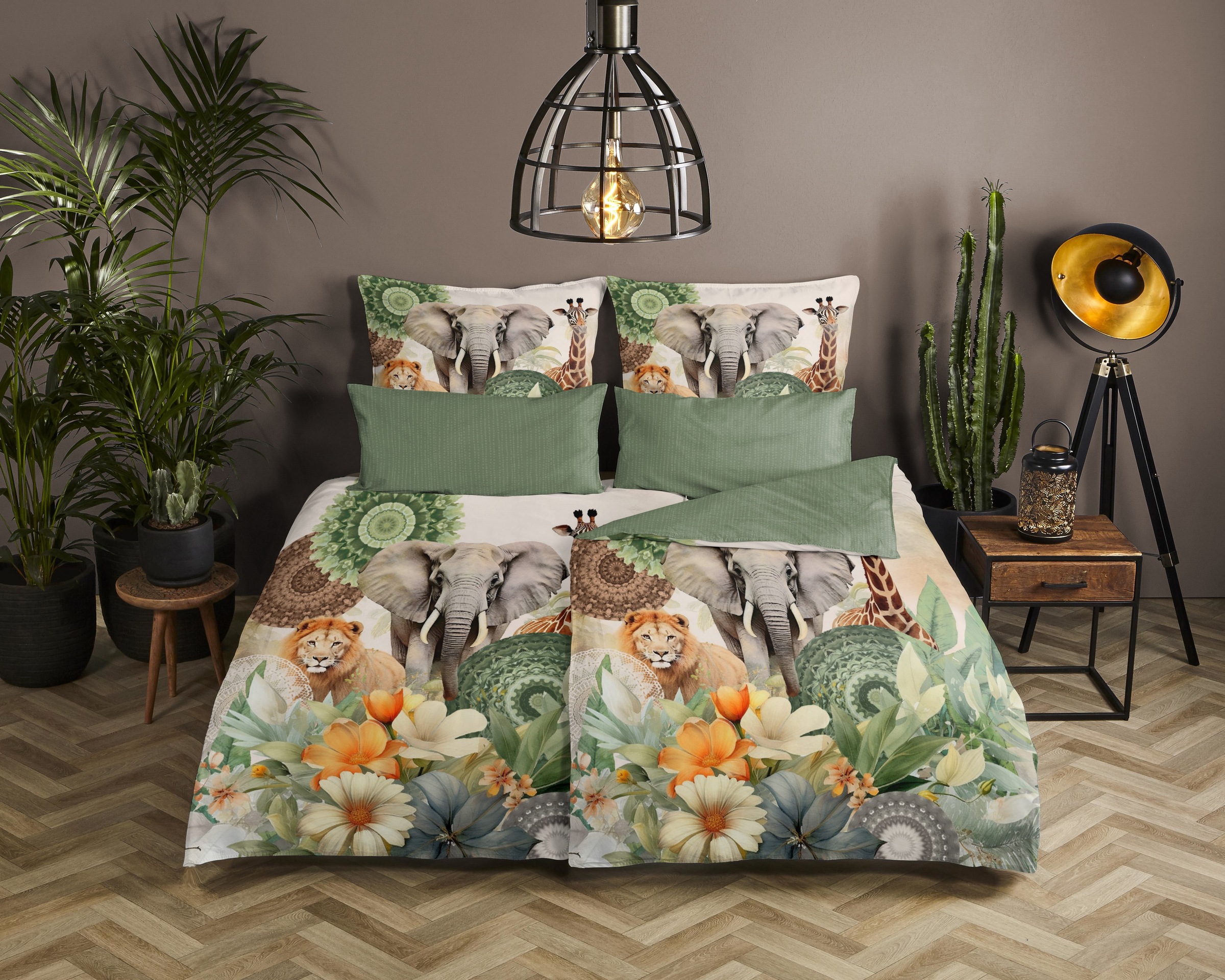 hip Wendebettwäsche "Sagadar" 3 Stk. Satin, Baumwolle, Reißverschluss, Wend günstig online kaufen