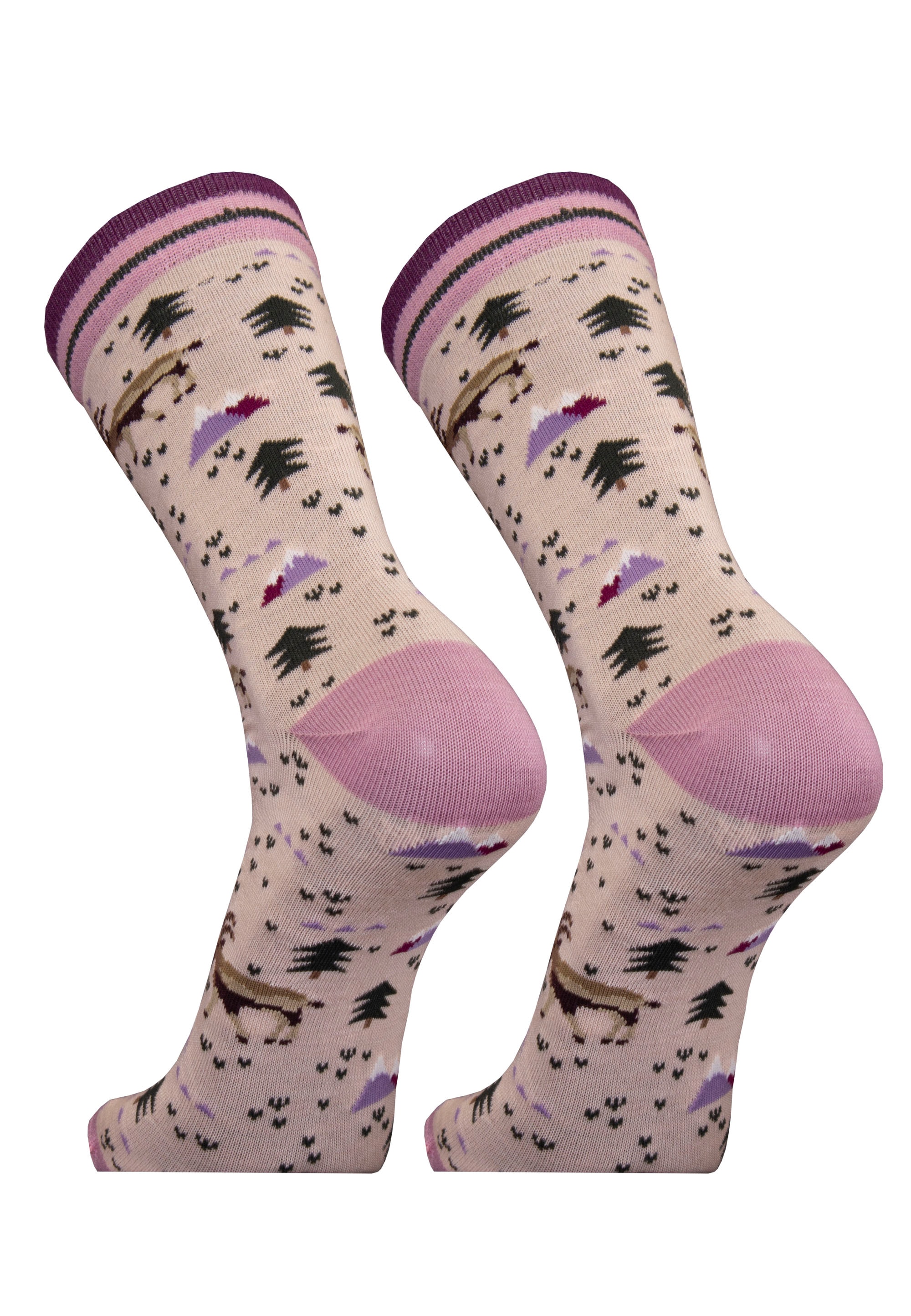 UphillSport Socken »IBEX 2er Pack«, (2 Paar), mit winterlichen Motiven