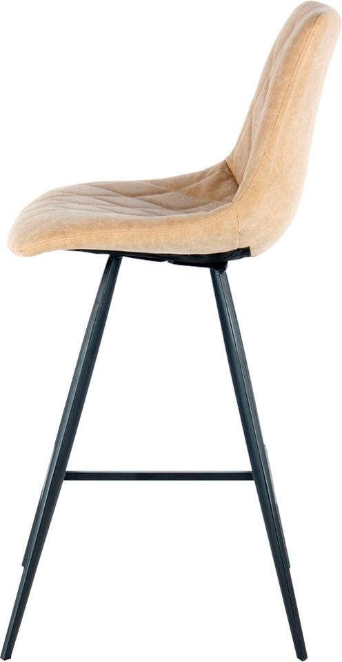 Kayoom Hochstuhl »Barstuhl Frances 425 2er-Set, stilvoller Retro-Look Barhocker«, (Set), 2 St., pflegeleicht, bequem, attraktive Lederoptik, stilvoller Retro-Look