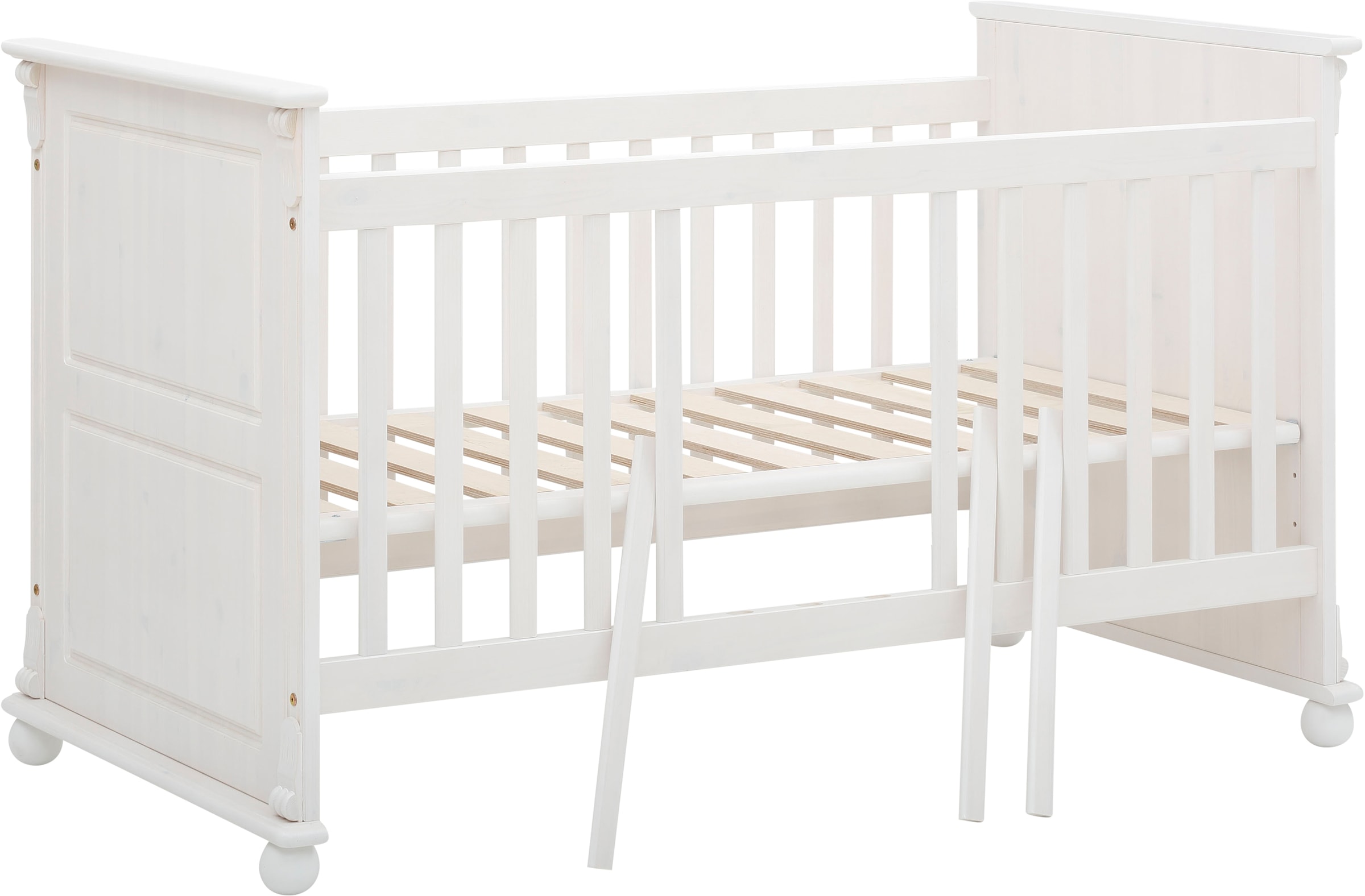 Lüttenhütt Babyzimmer-Komplettset »"Aimo", Landhausstil, stabile Qualität, edles Design, Messinggriffe«, (Set, 3 St., Kinderbett, Schrank, Wickelkommode), aus Massivholz; FSC®-Holz aus gewissenhaft bewirtschafteten Wäldern