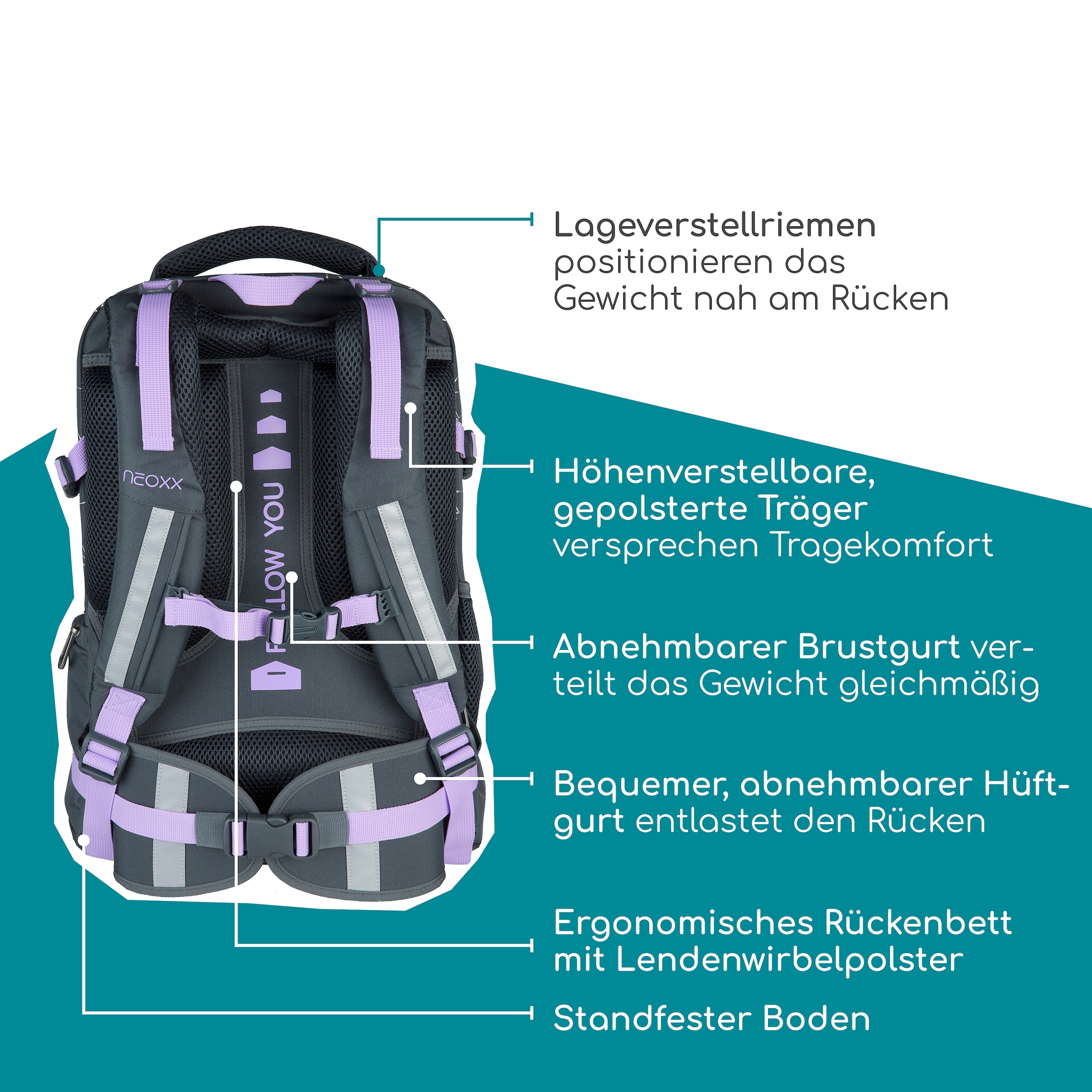 neoxx Schulrucksack »Active Pro, Crystal Spark«