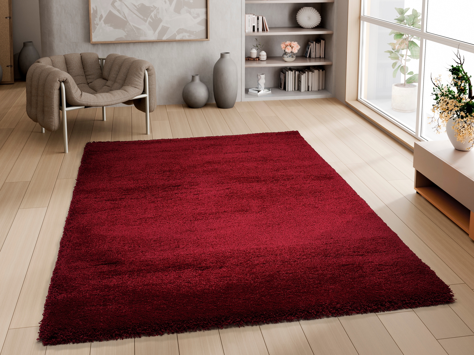 OCI DIE TEPPICHMARKE 1100000002199 "MONTIS" quadratisch 45 mm Höhe uni, Langflor, Shaggy, auch in rund, quadratisch und Läufer erhältlich