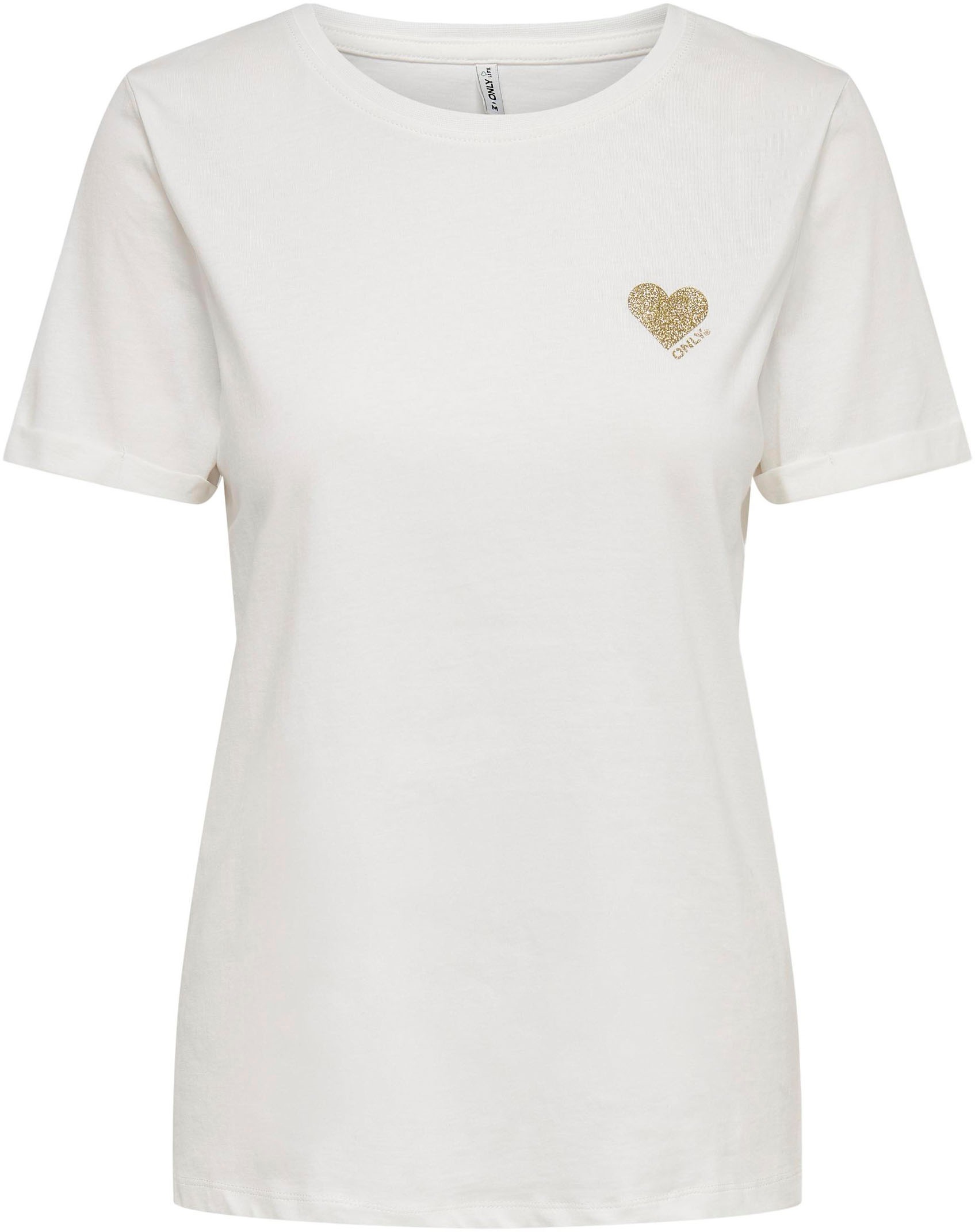 ONLY Kurzarmshirt "ONLKITA – T-Shirt mit Logo-Print und Rundhalsausschnitt" günstig online kaufen