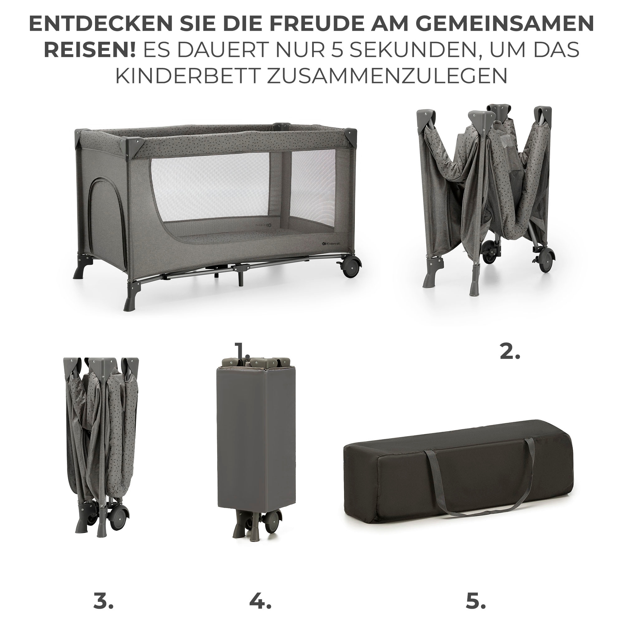 Kinderkraft Baby-Reisebett »JOY«, mit Tragetasche