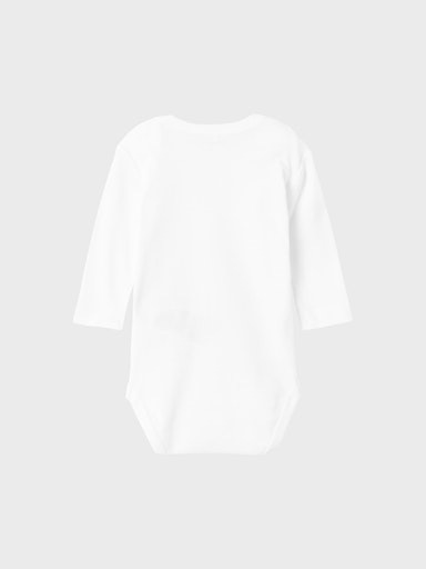 Thumbnail - Name It Langarmbody "NBNBODY 2P LS SOLID WHITE NOOS", mit Druckknöpfen im Schritt