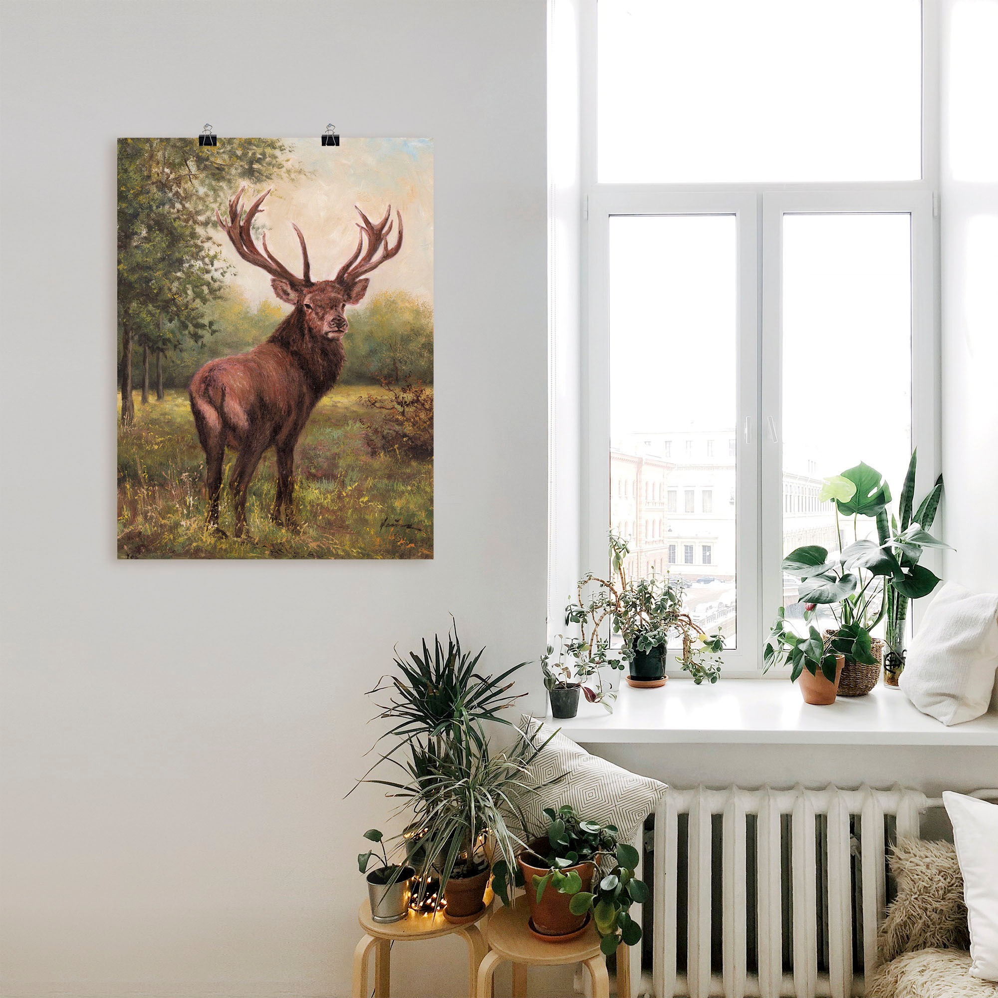 Artland Wandbild "Hirsch" Wildtiere 1 Stk. tlg. als Leinwandbild, Poster, W günstig online kaufen