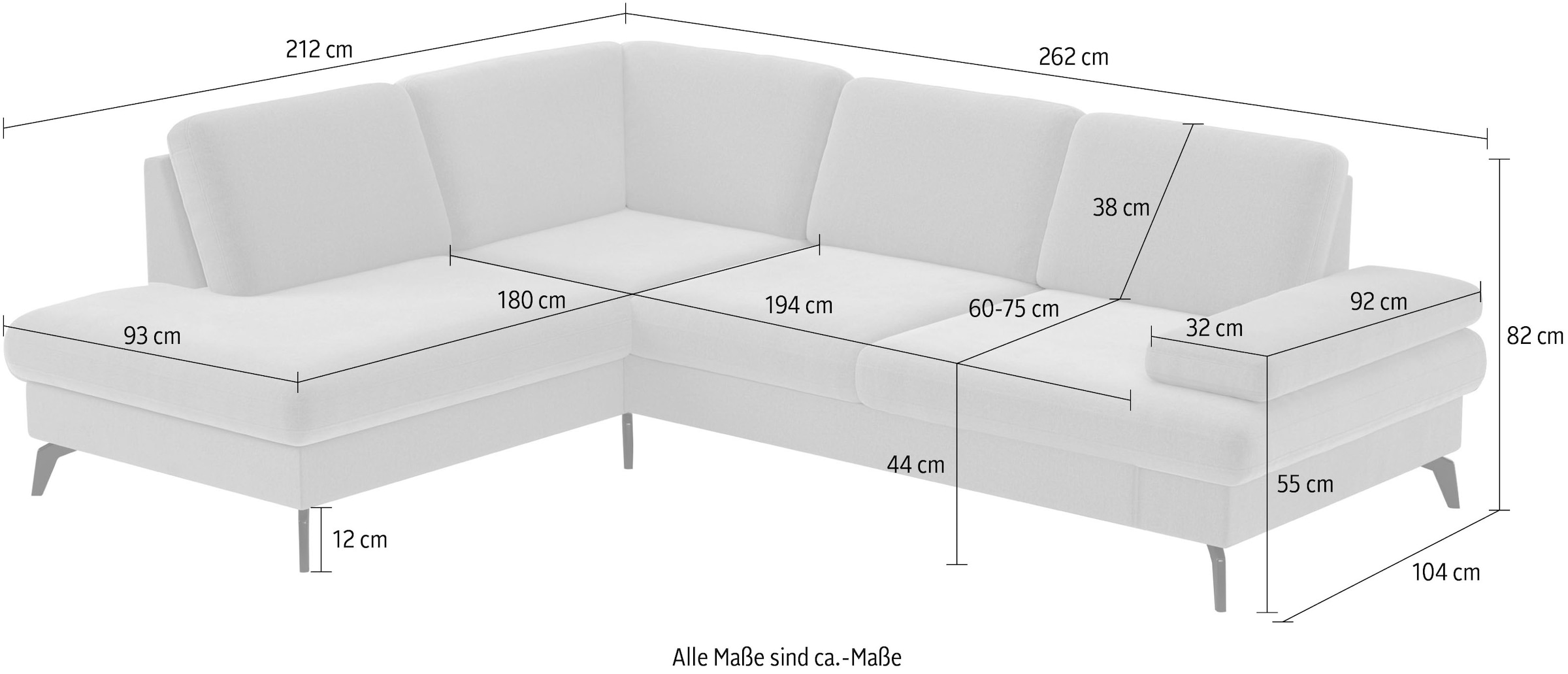 sit&more Ecksofa »Morris L-Form inkl. Sitztiefenverstellung«, wahlweise mit Bettfunktion, Bettkasten und Armteilverstellung