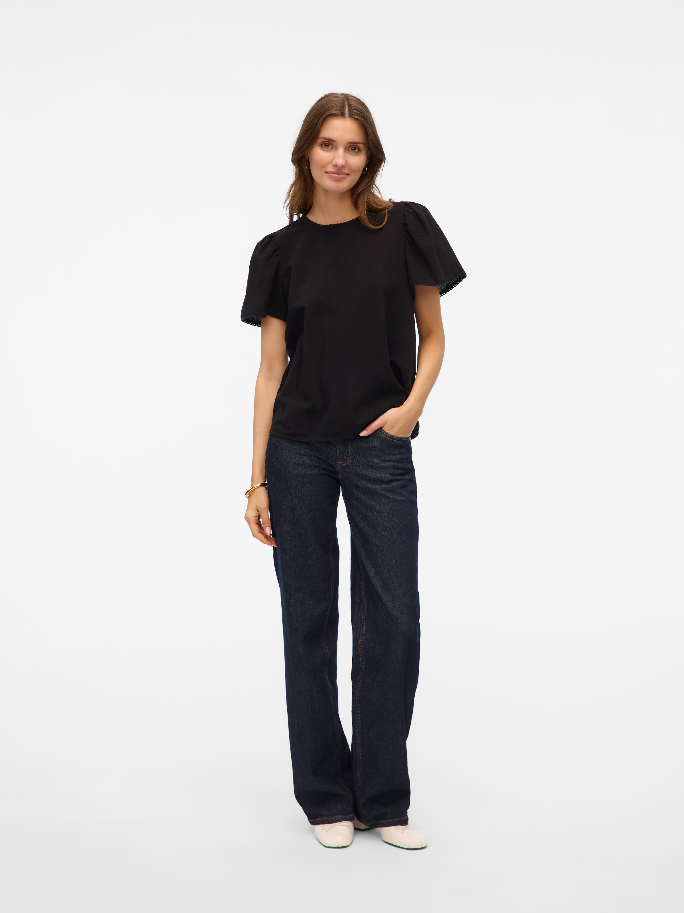Vero Moda Kurzarmbluse »VMPRETTY SS TOP WVN GA NOOS«