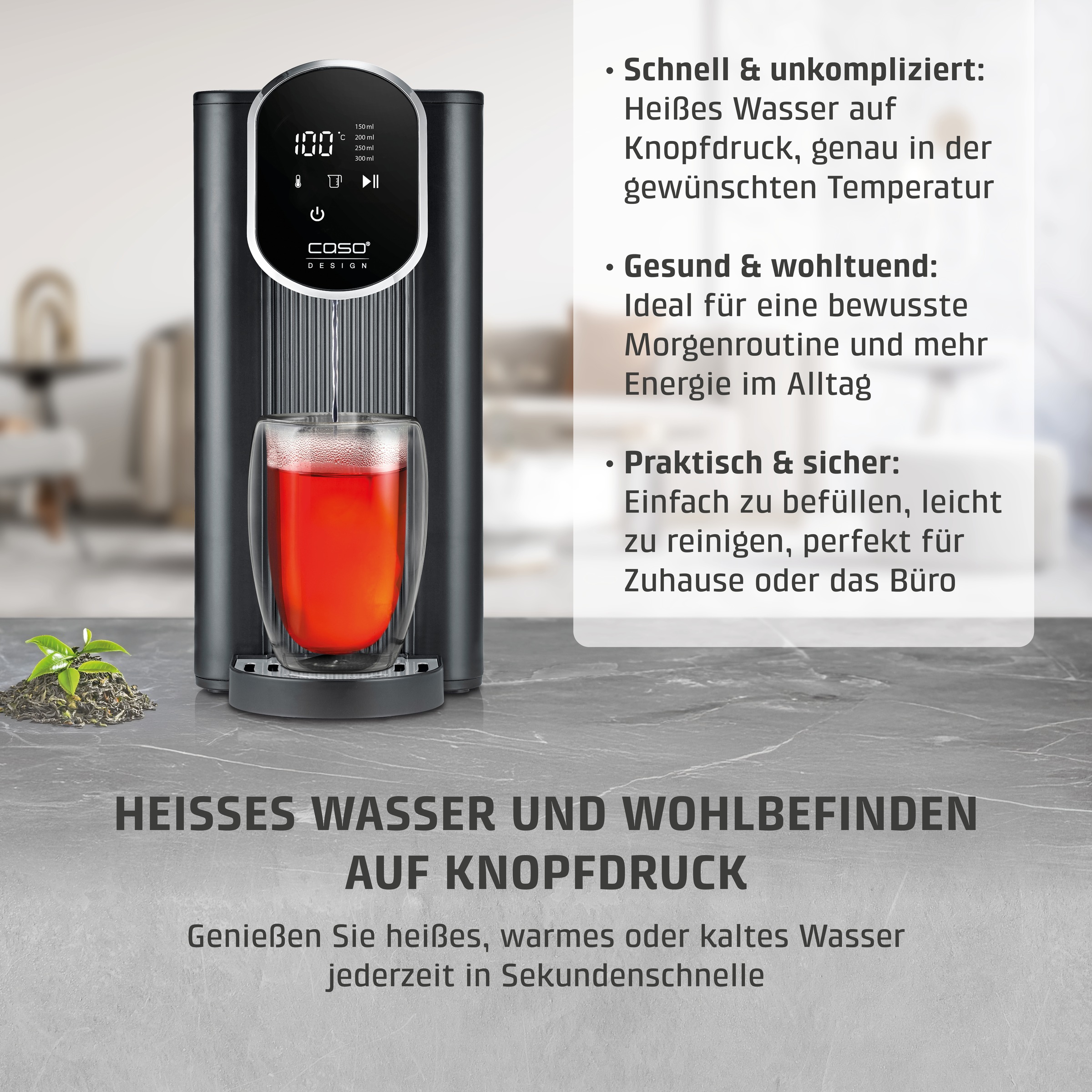 Caso Heißwasserspender »1985 HW 610« 2,5 l 2600 W inkl. Wasserfilter, mit Trockenlauf- und Überhitzungsschutz