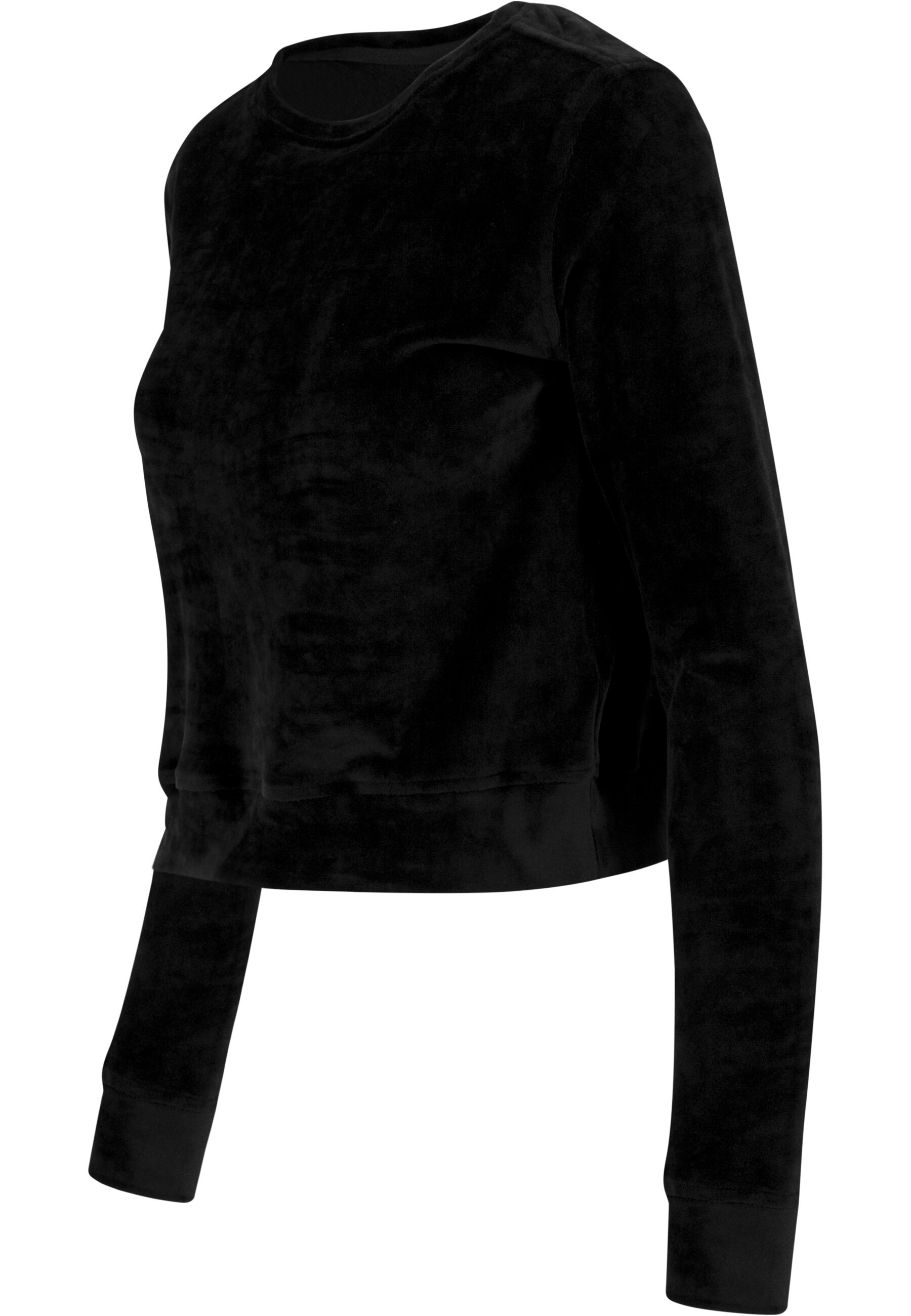 URBAN CLASSICS Sweatshirt »Urban Classics Damen Ladies Short Velvet Crew«, (1 tlg.)