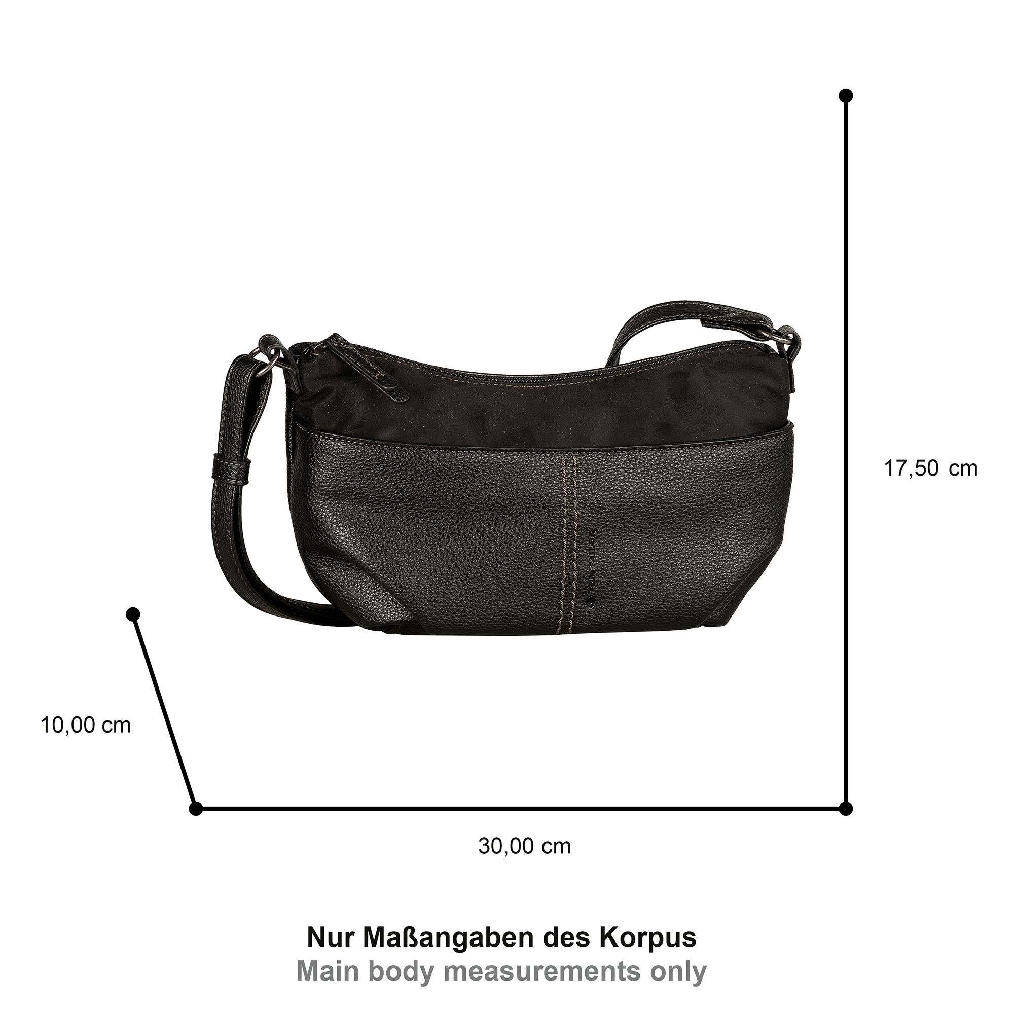 TOM TAILOR Handtasche »Miha«, weiches Veloursimitat mit soft genarbtem Lederimitat und viel Platz