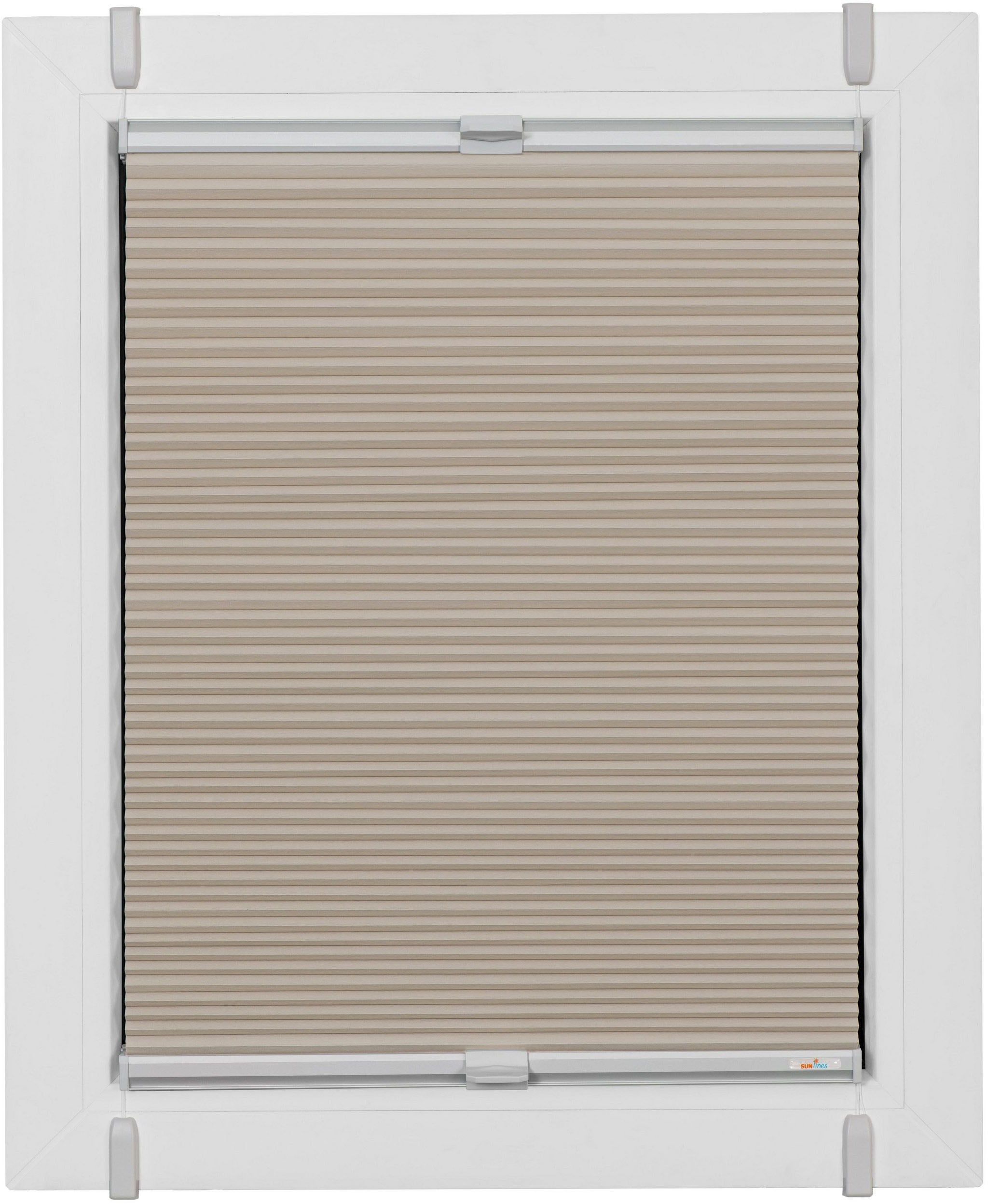 Plissee SUNLINES, B:79cm H:205cm, beige, Obermaterial: 100% Polyester, Plissees, verspannt mit Simply-Fix Klemmträger, Wabenplissee, nach Maß