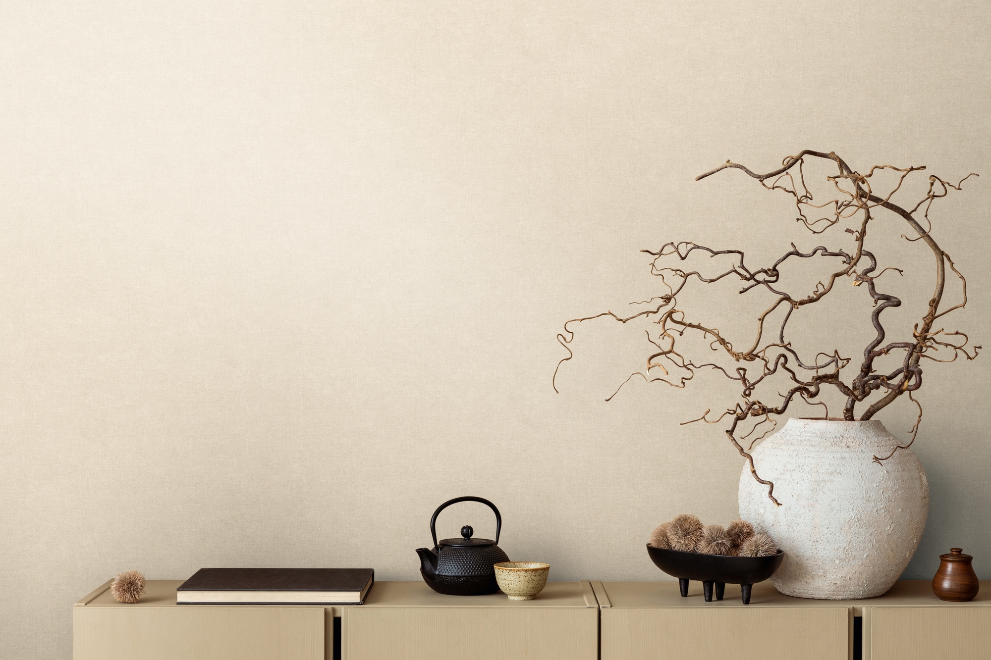 s.Oliver Vliestapete »Unitapete mit Leinenstruktur, Farbe Sand Beige« uni strukturiert Wandtapete in Textil-Optik einfarbig für Küche, Schlafzimmer