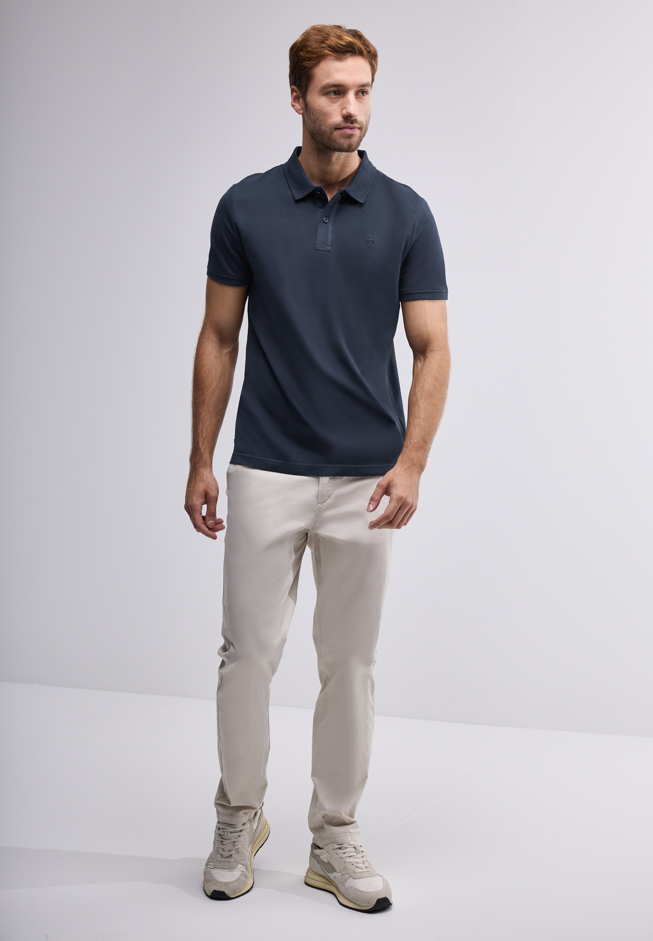 STREET ONE MEN Poloshirt, aus reiner Baumwolle