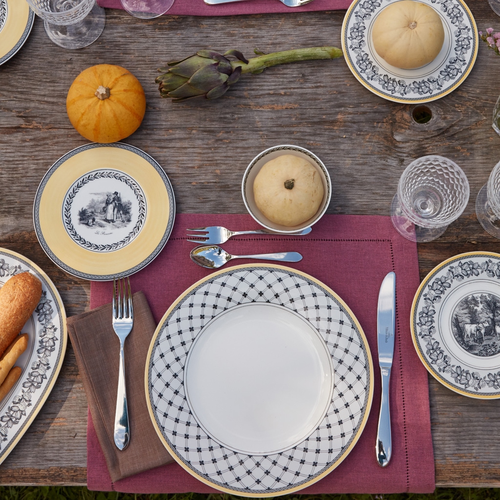 Villeroy & Boch Brotteller »Brotteller Audun Ferme ø 16 cm 6er Set weiß-grau-gelb«