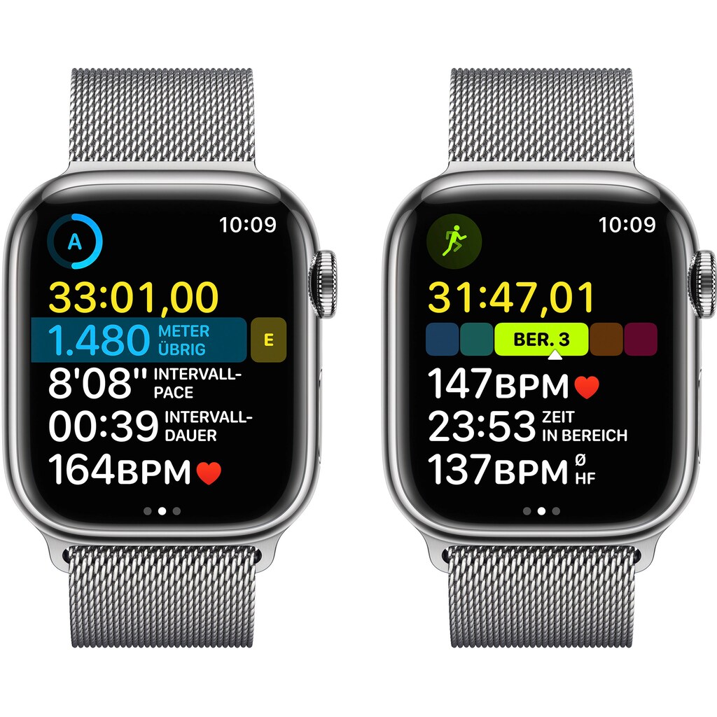 Apple Watch »Watch Series 8 GPS + Cellular 41mm Edelstahl«