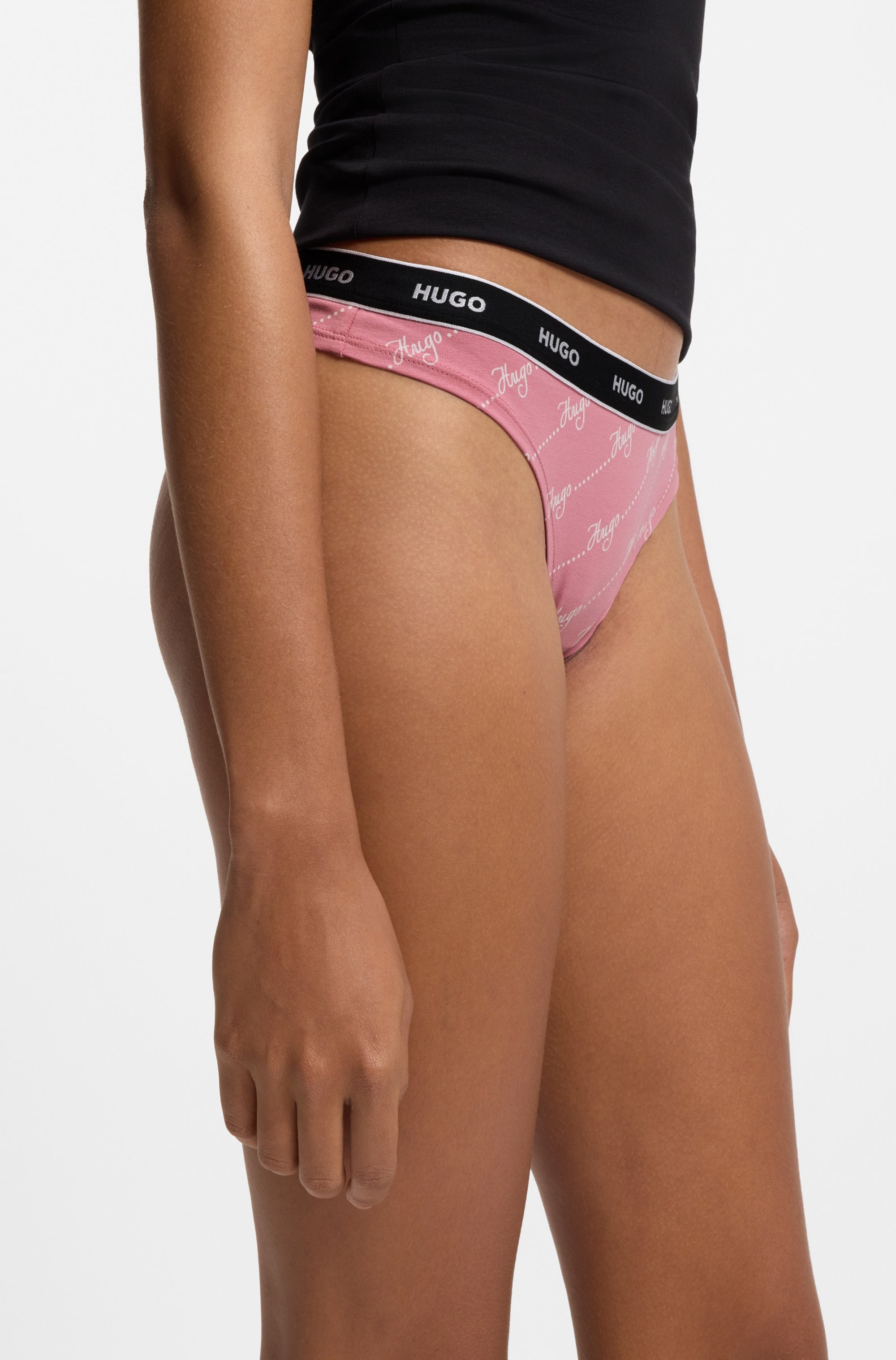 HUGO Underwear String »TRIPLET THONG DESIGN« 3 Stk. wiederholendes Logo am Bund