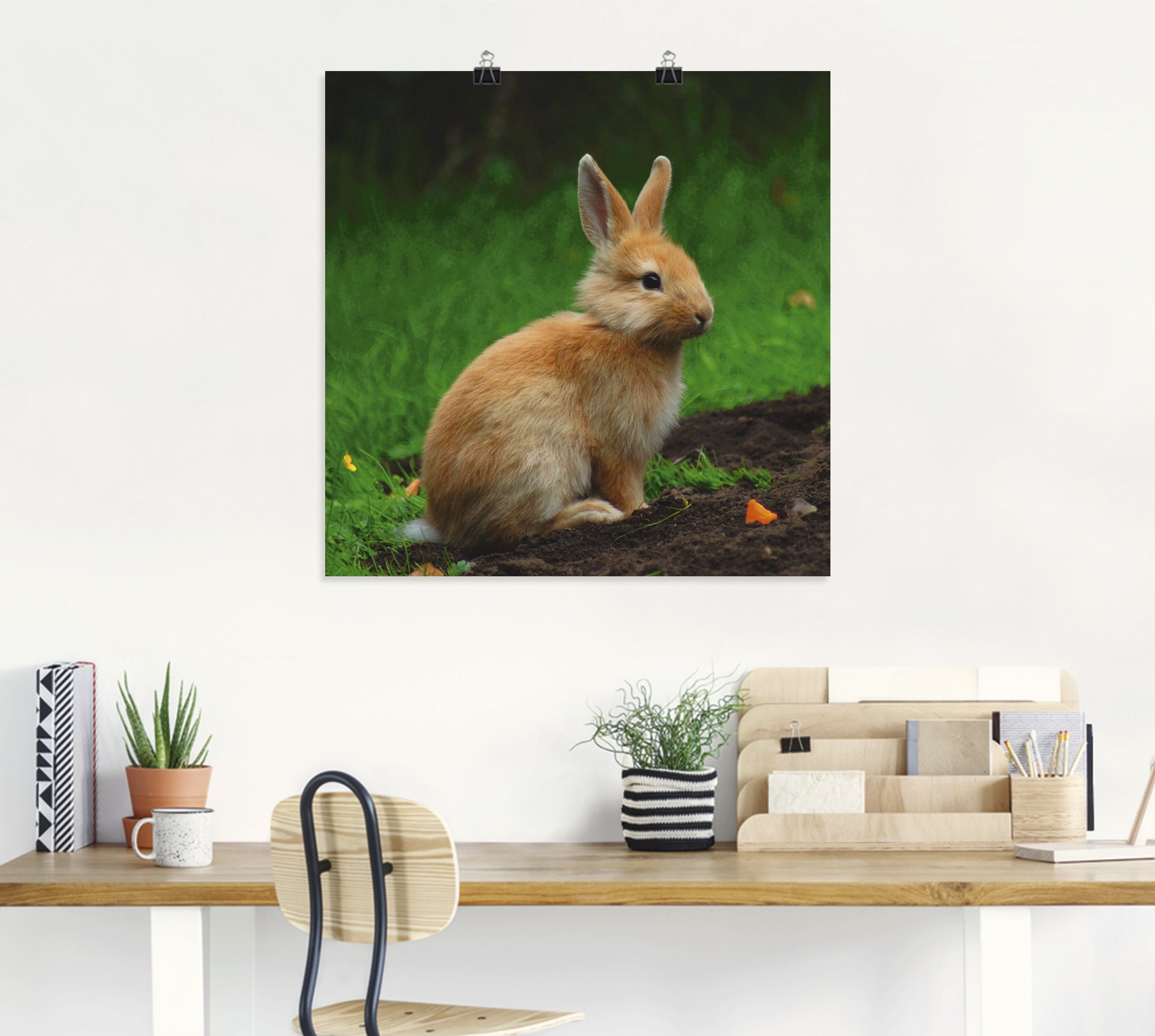 Artland Wandbild »Zwergkaninchen im Grünen«, Wildtiere, (1 St.), als Alubild, Leinwandbild, Wandaufkleber oder Poster in versch. Größen