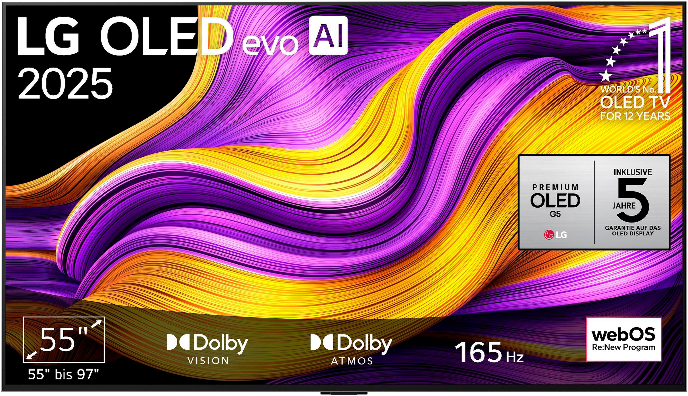 LG OLED-Fernseher "OLED55G57LW", 55 ′′, schwarz, Fernseher