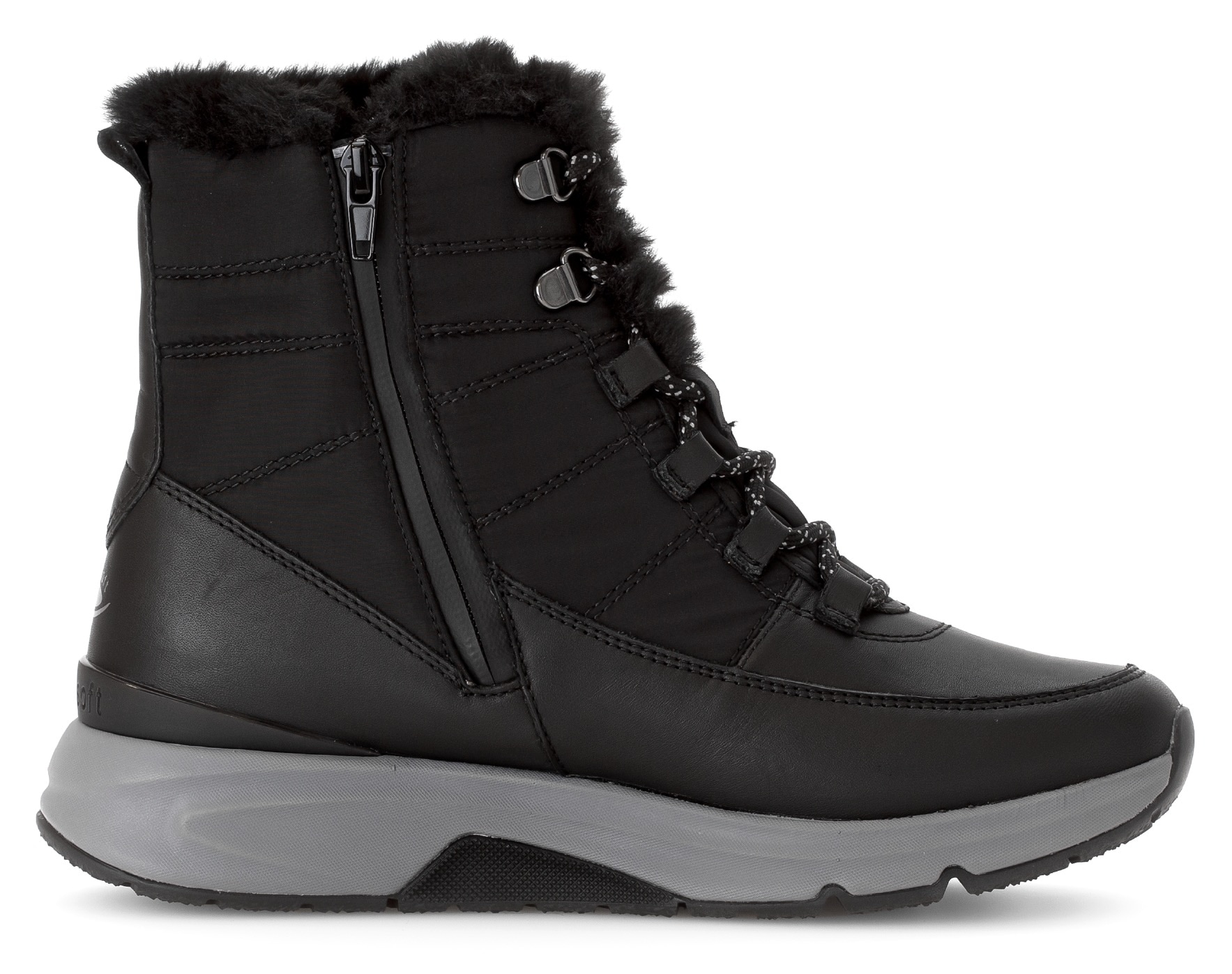 Gabor Rollingsoft Winterboots, Keilabsatz, Schnürboots, Outdoorsch, Ösen, Bergsteigerlook